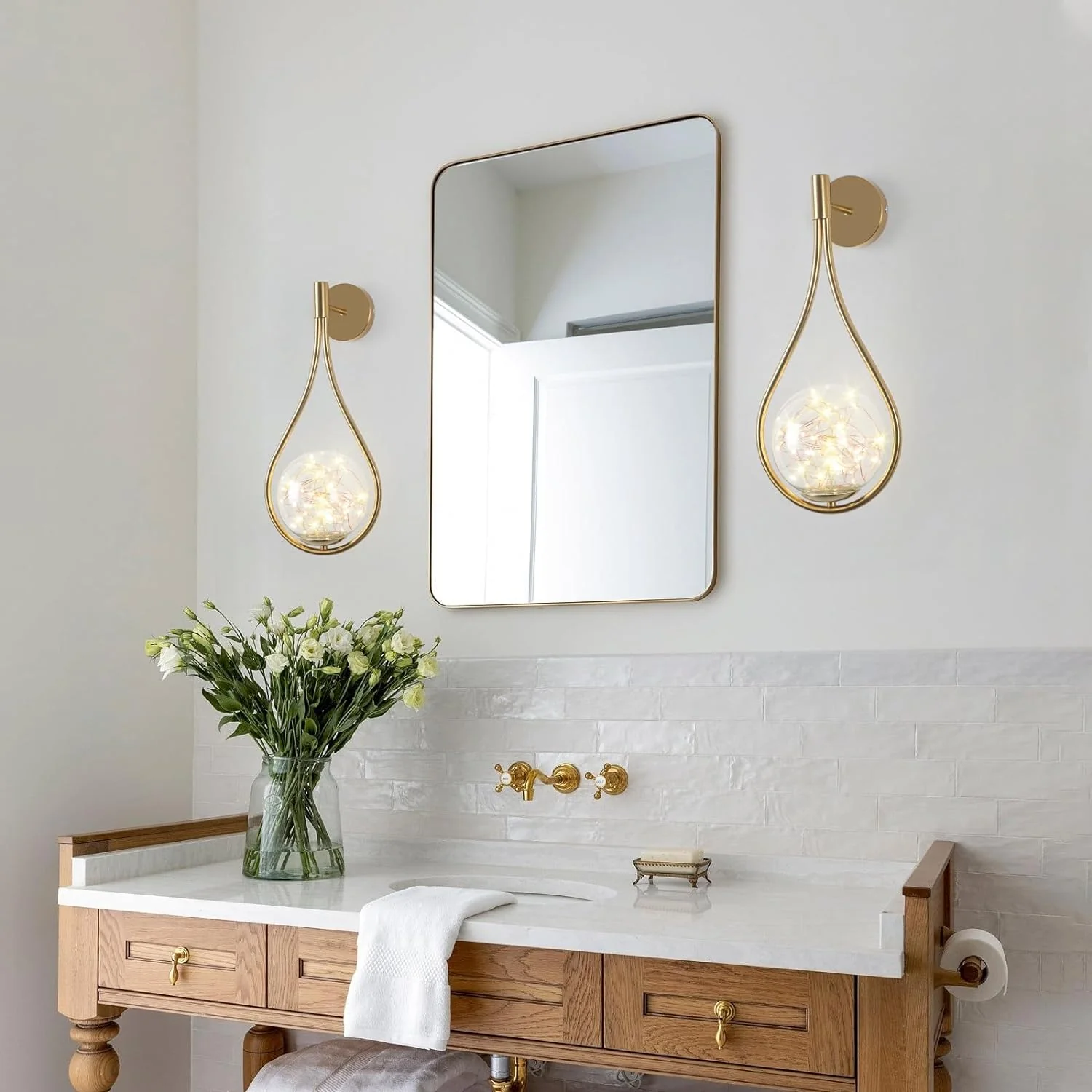Retro fairy light Wall light with glass - Image 8