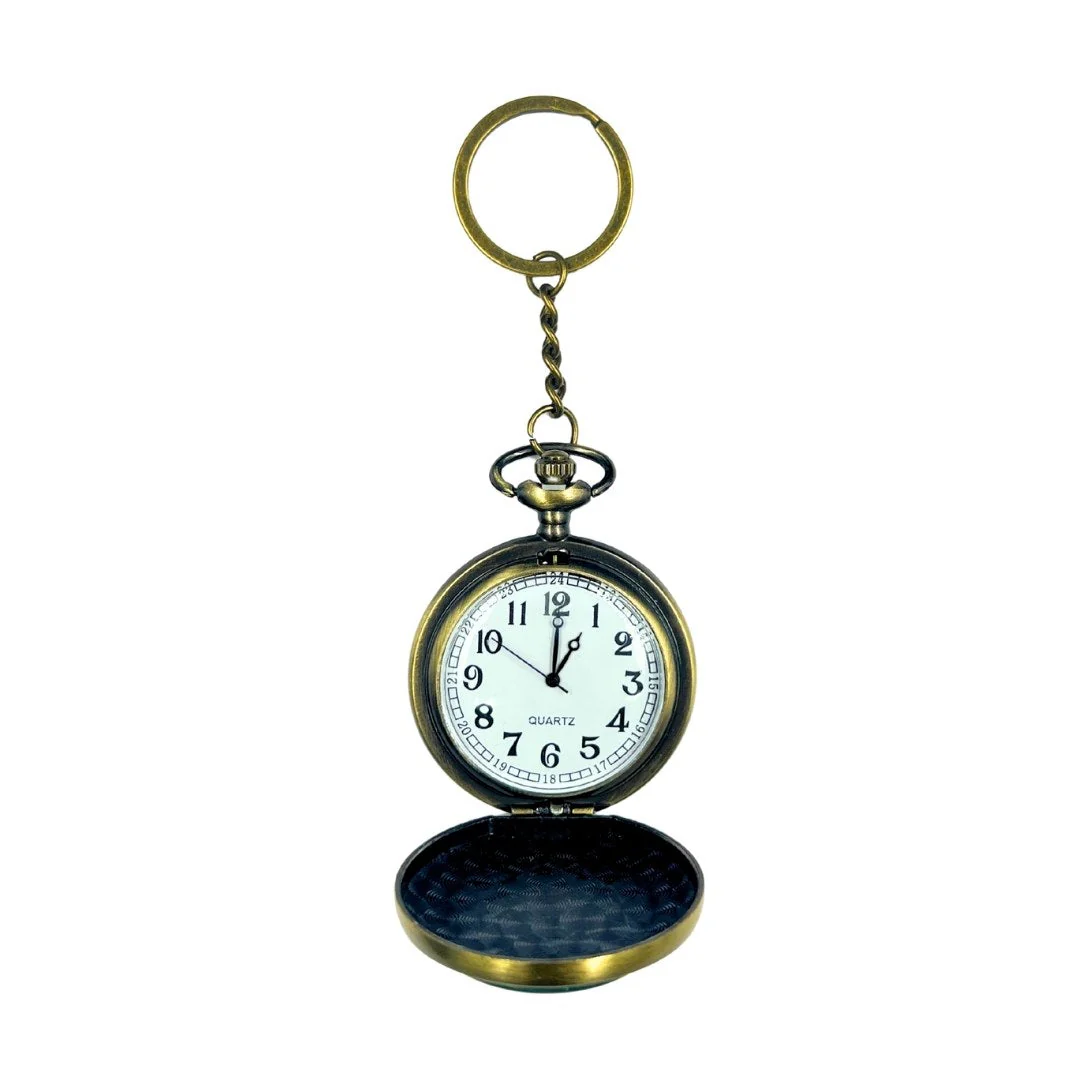 Retro Metal Pocket Watch Keychain - Starbucks - Image 5
