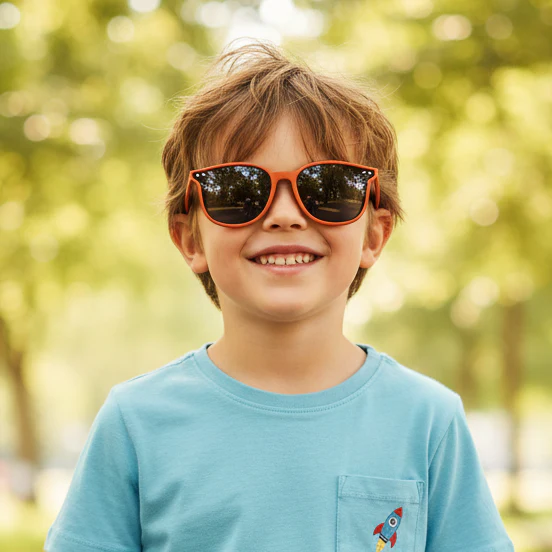 Retro Wayfarer Orange kids Sunglasses