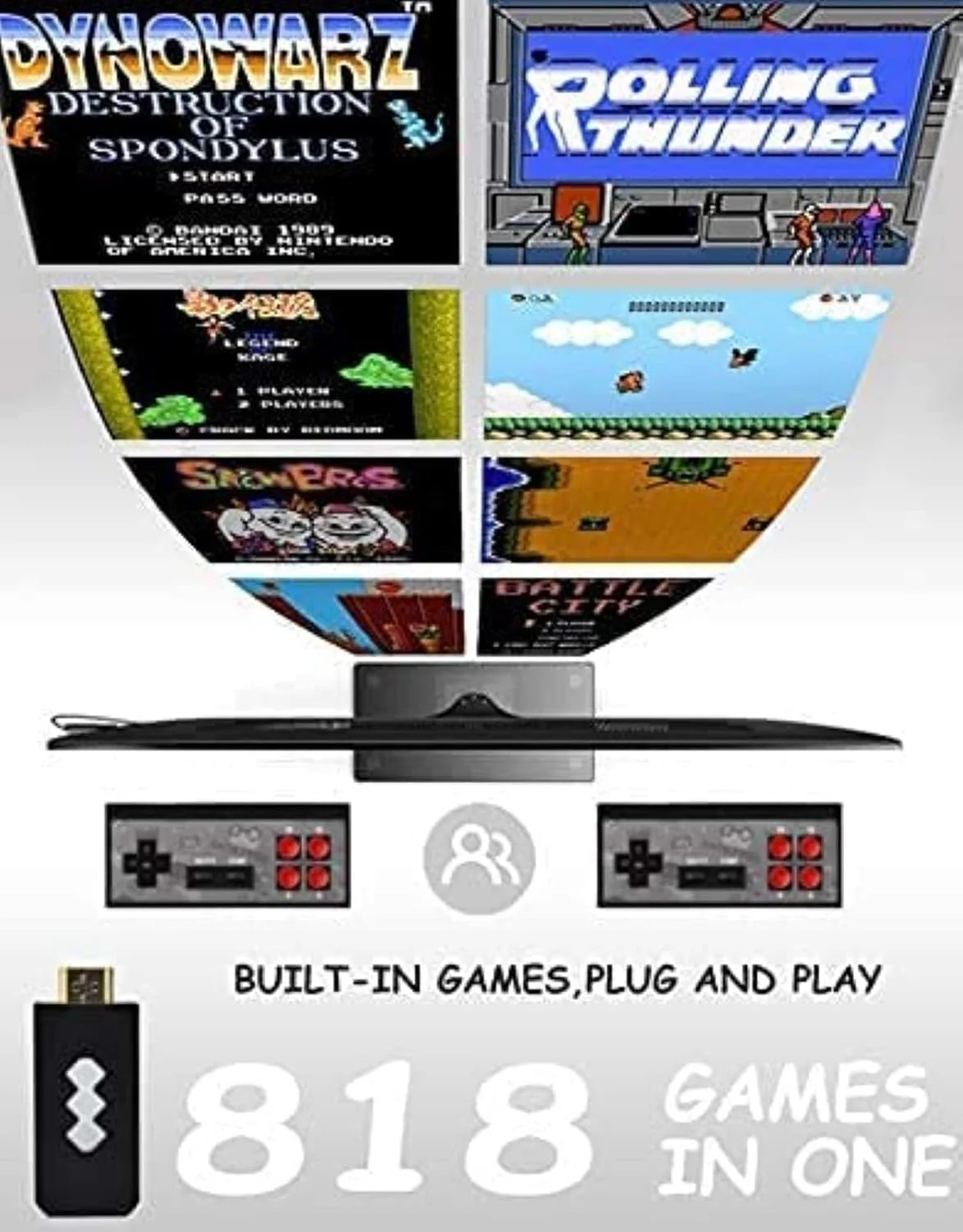 RetroTV: Ultimate 90s HDMI Retro Game Stick with Plug & Play Wireless HD 1080p Gaming for Up to 2 Players - Image 4