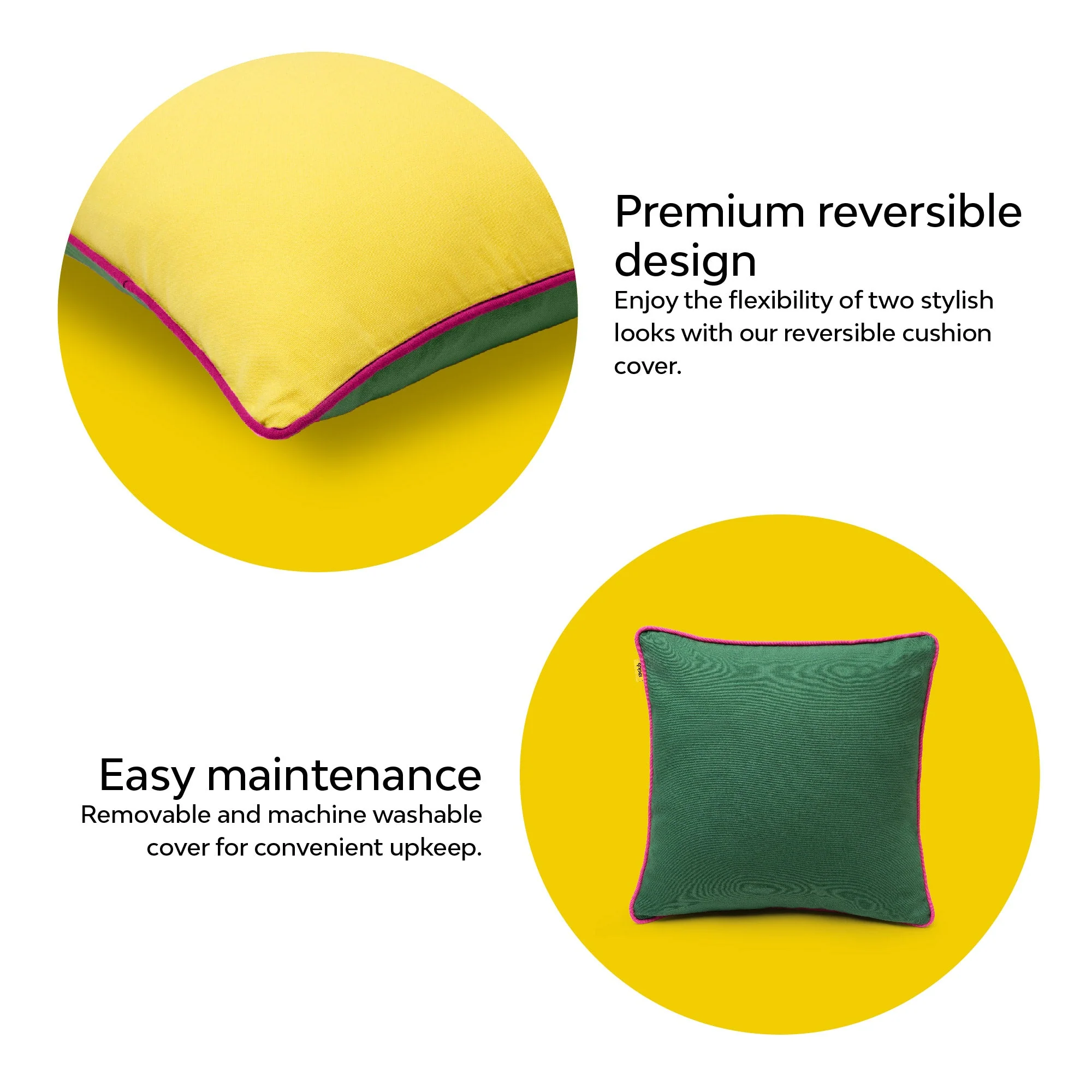 Reversible Cord Cushion Cover | Single - Image 9
