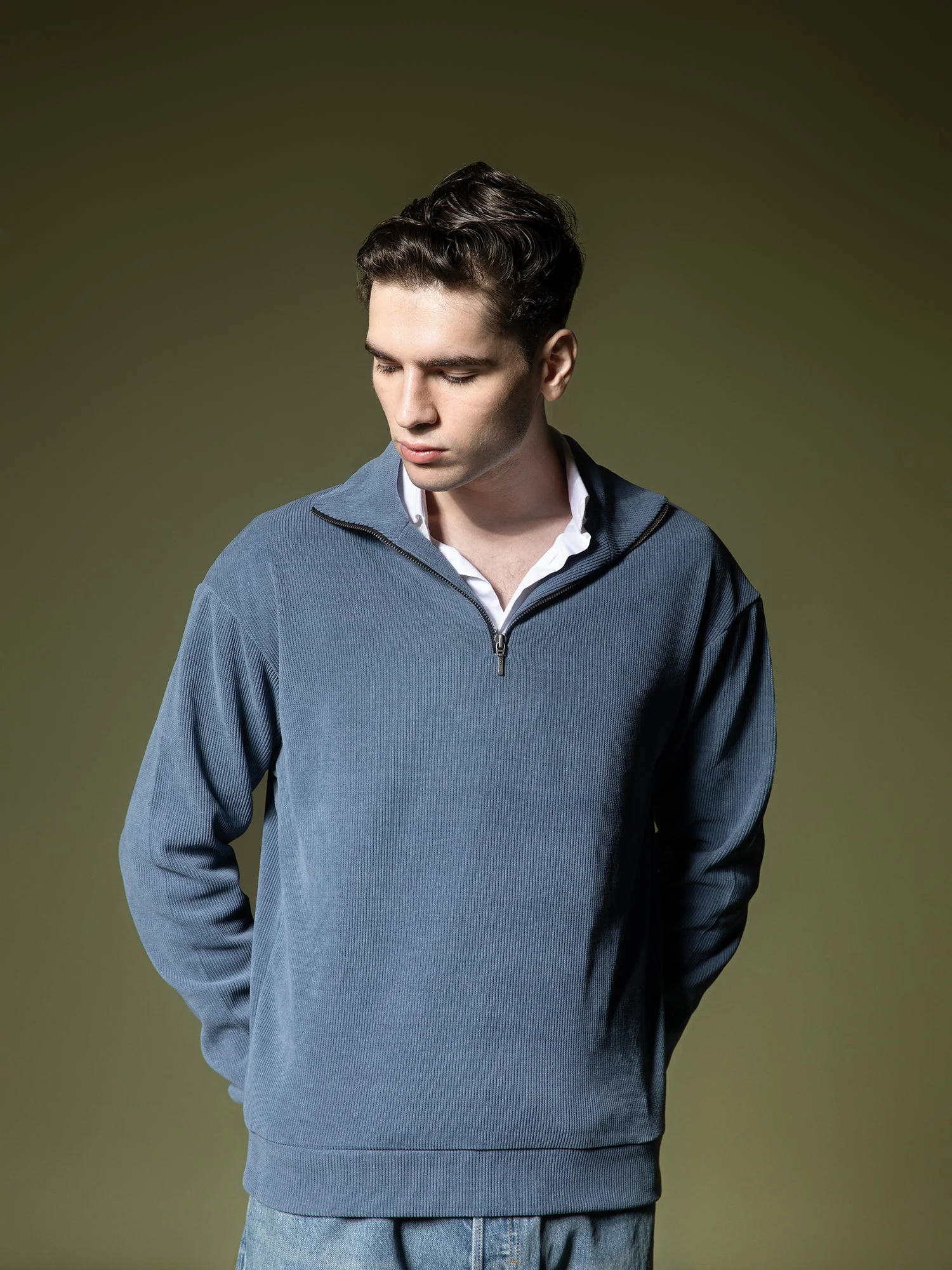 Ribbed quarter-zip sweatshirt - Image 36