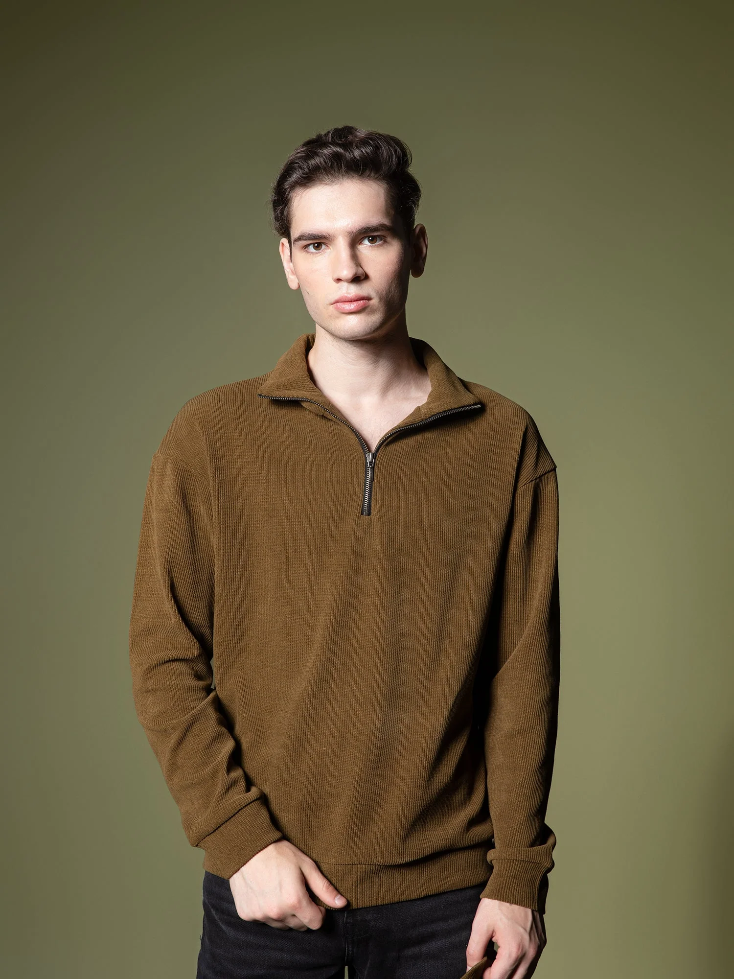 Ribbed quarter-zip sweatshirt - Image 70
