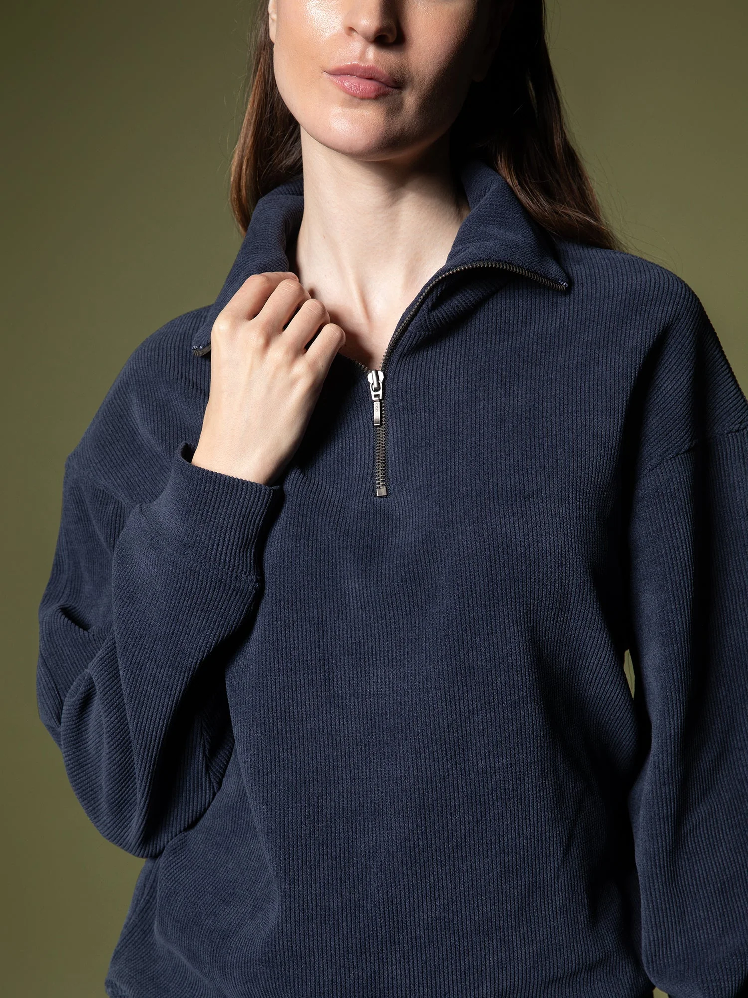 Ribbed quarter-zip sweatshirt - Image 2