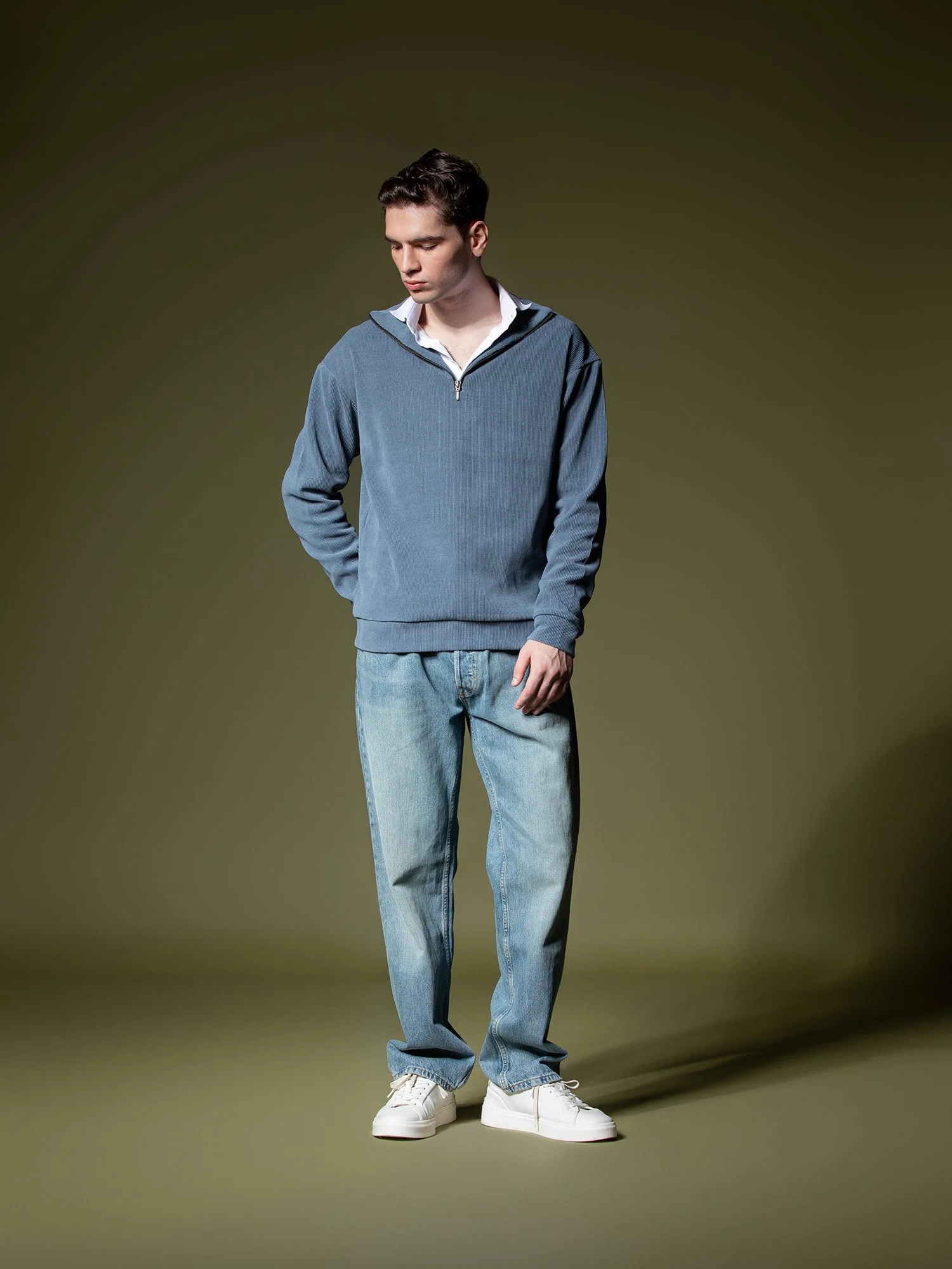 Ribbed quarter-zip sweatshirt - Image 26