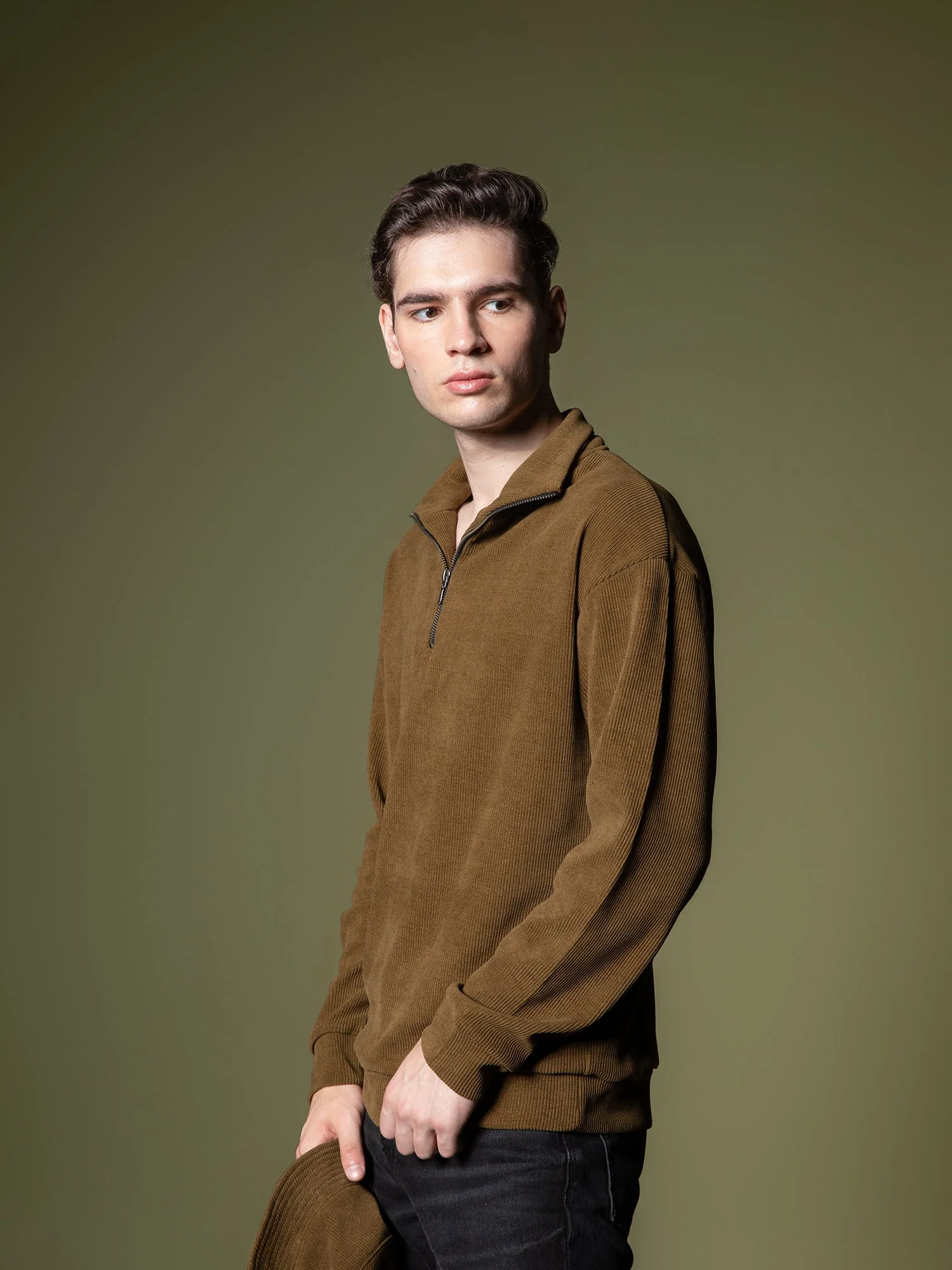 Ribbed quarter-zip sweatshirt - Image 37