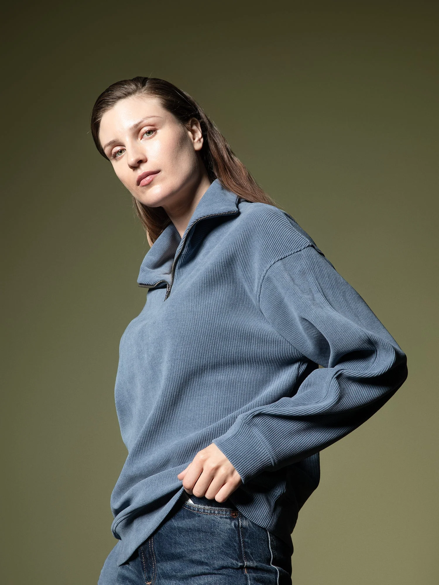 Ribbed quarter-zip sweatshirt - Image 14