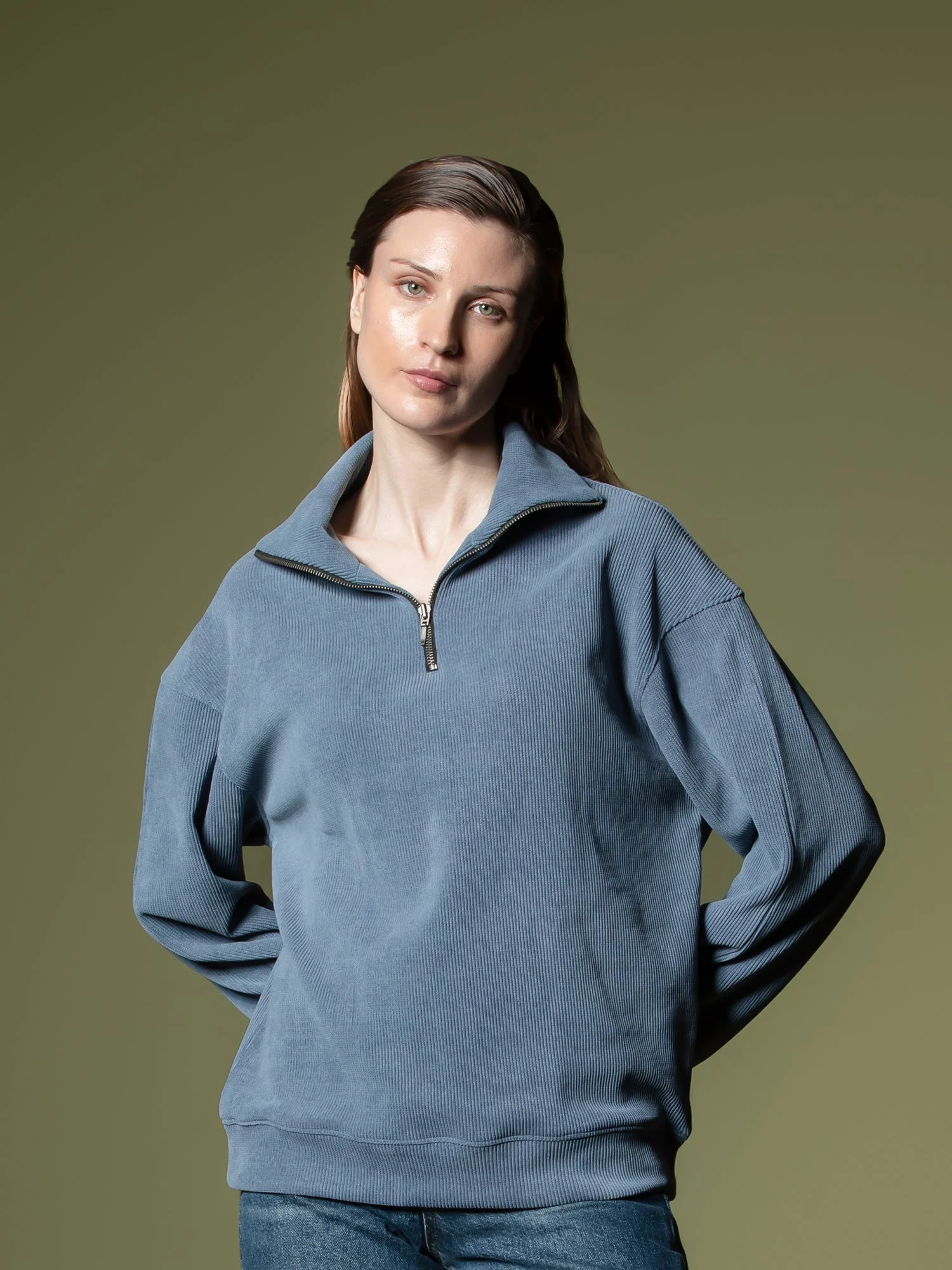 Ribbed quarter-zip sweatshirt - Image 15
