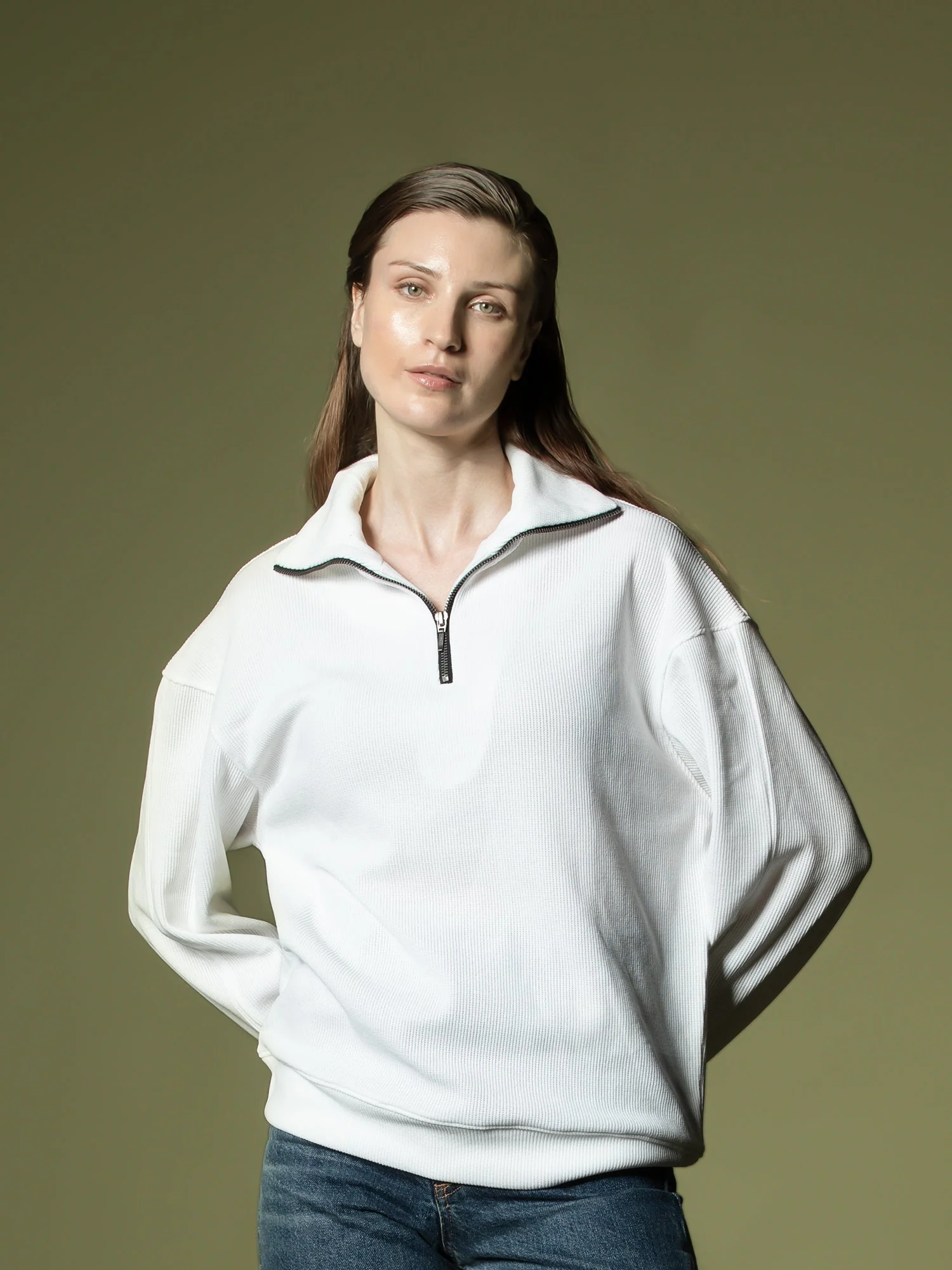 Ribbed quarter-zip sweatshirt - Image 2