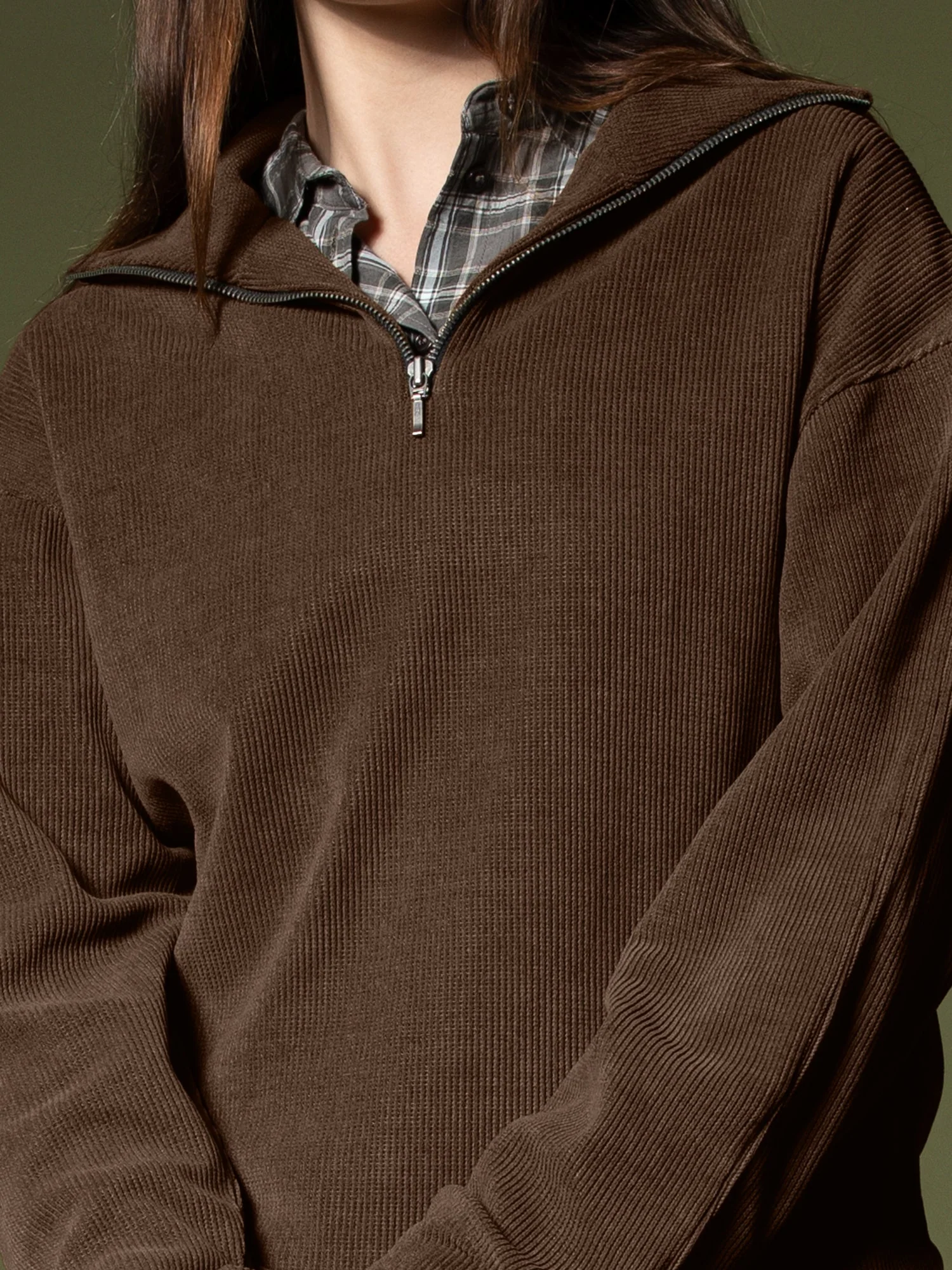 Ribbed quarter-zip sweatshirt - Image 13