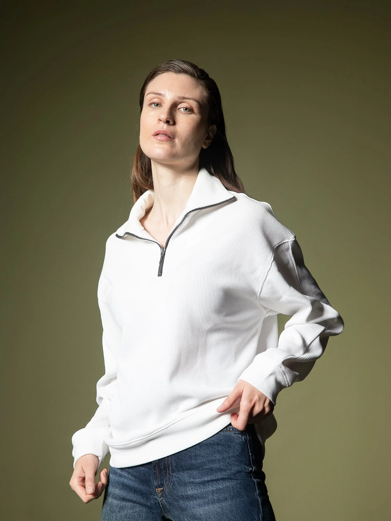 Ribbed quarter-zip sweatshirt - Image 8