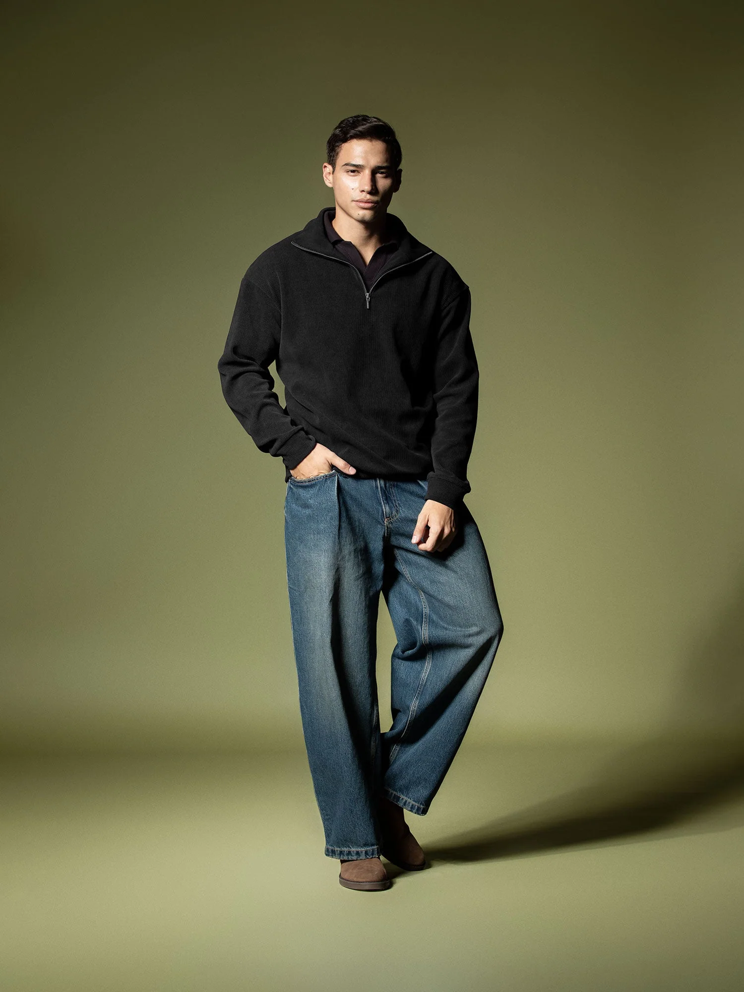 Ribbed quarter-zip sweatshirt - Image 36