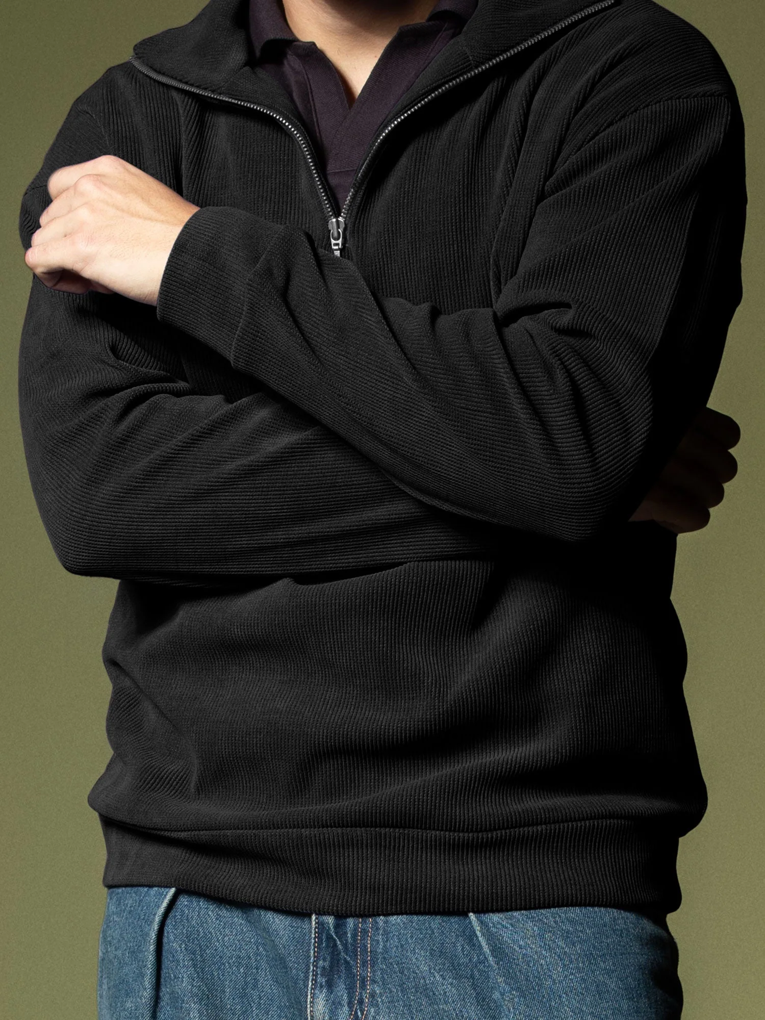 Ribbed quarter-zip sweatshirt - Image 41