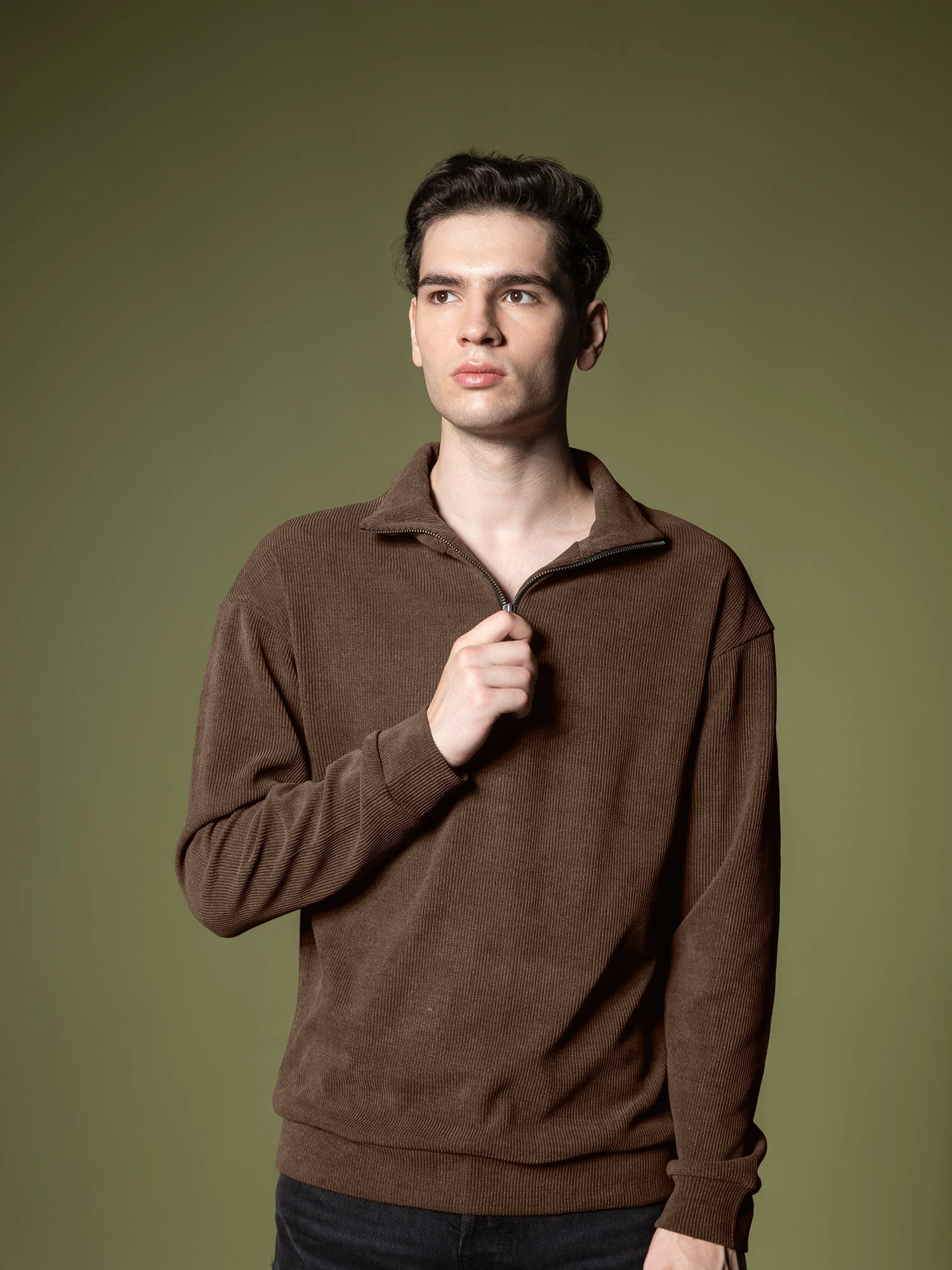 Ribbed quarter-zip sweatshirt - Image 15