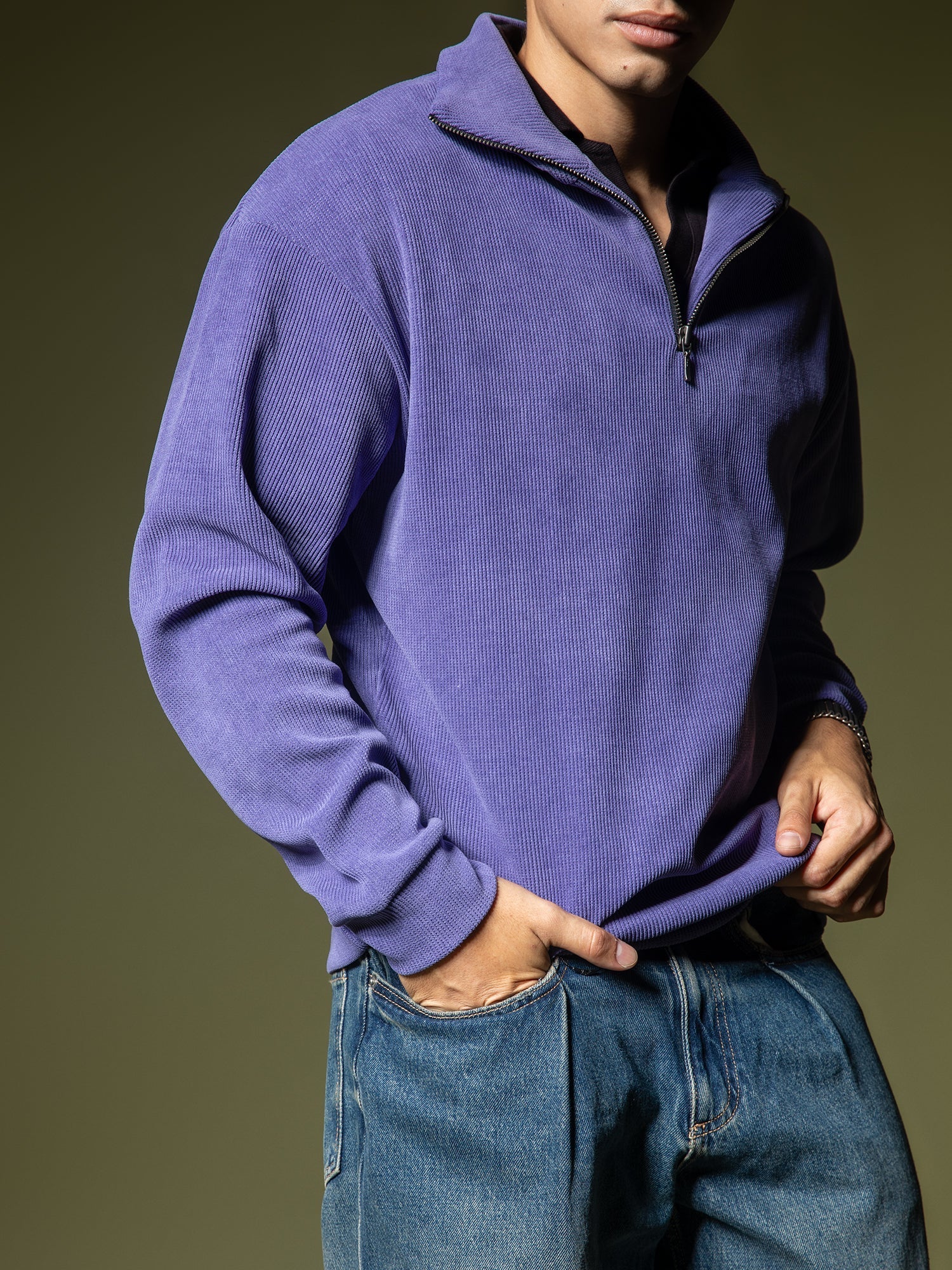 Ribbed quarter-zip sweatshirt - Image 4