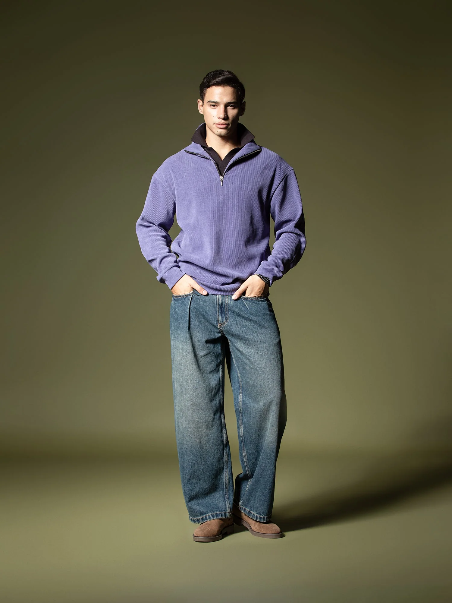 Ribbed quarter-zip sweatshirt - Image 60