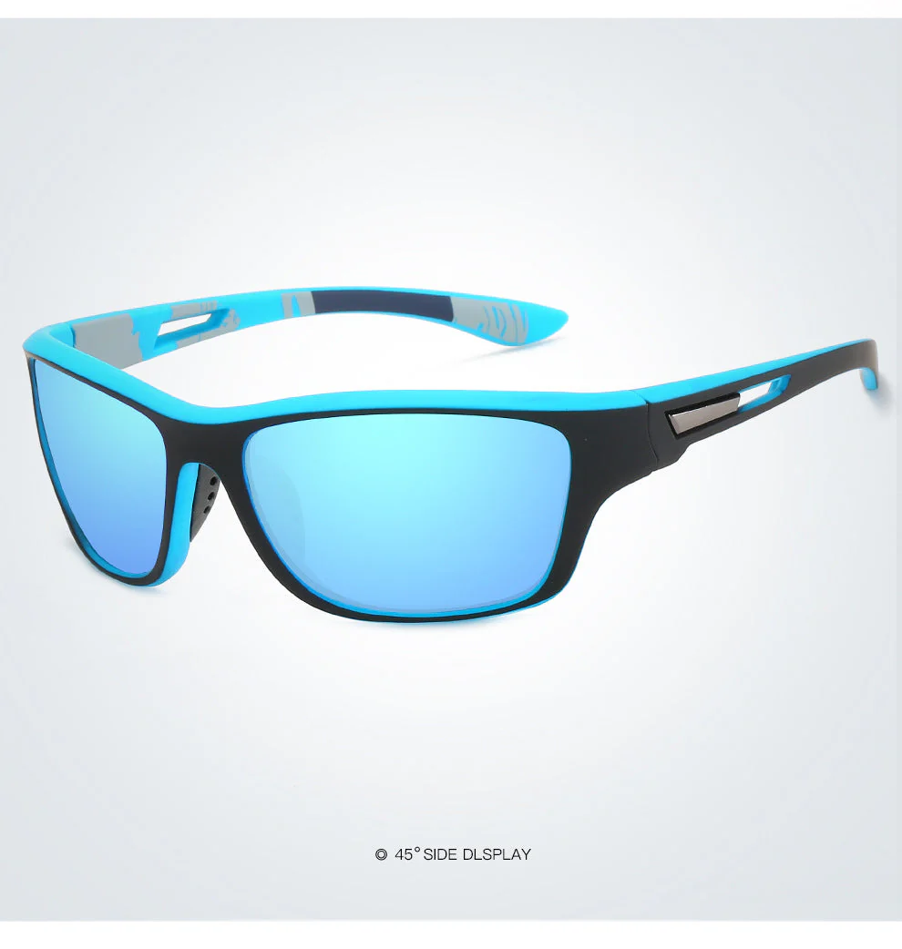 Rider V1 Blue Mercury Polarized Rectangle Sunglasses - Image 2