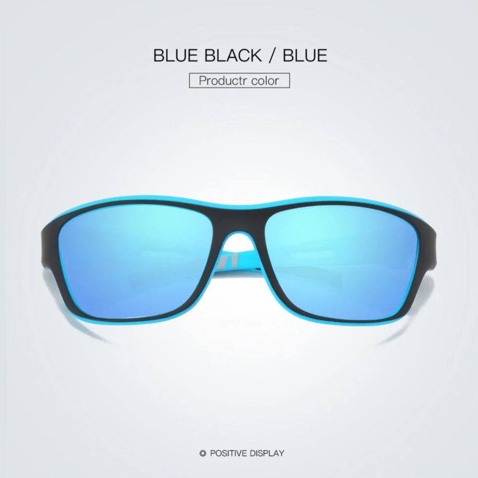 Rider V1 Blue Mercury Polarized Rectangle Sunglasses - Image 4