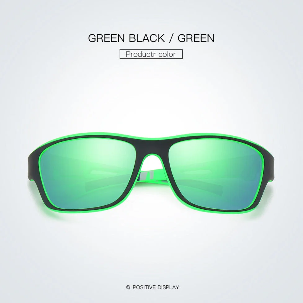 Rider V1 Green Mercury Polarized Rectangle Sunglasses - Image 2