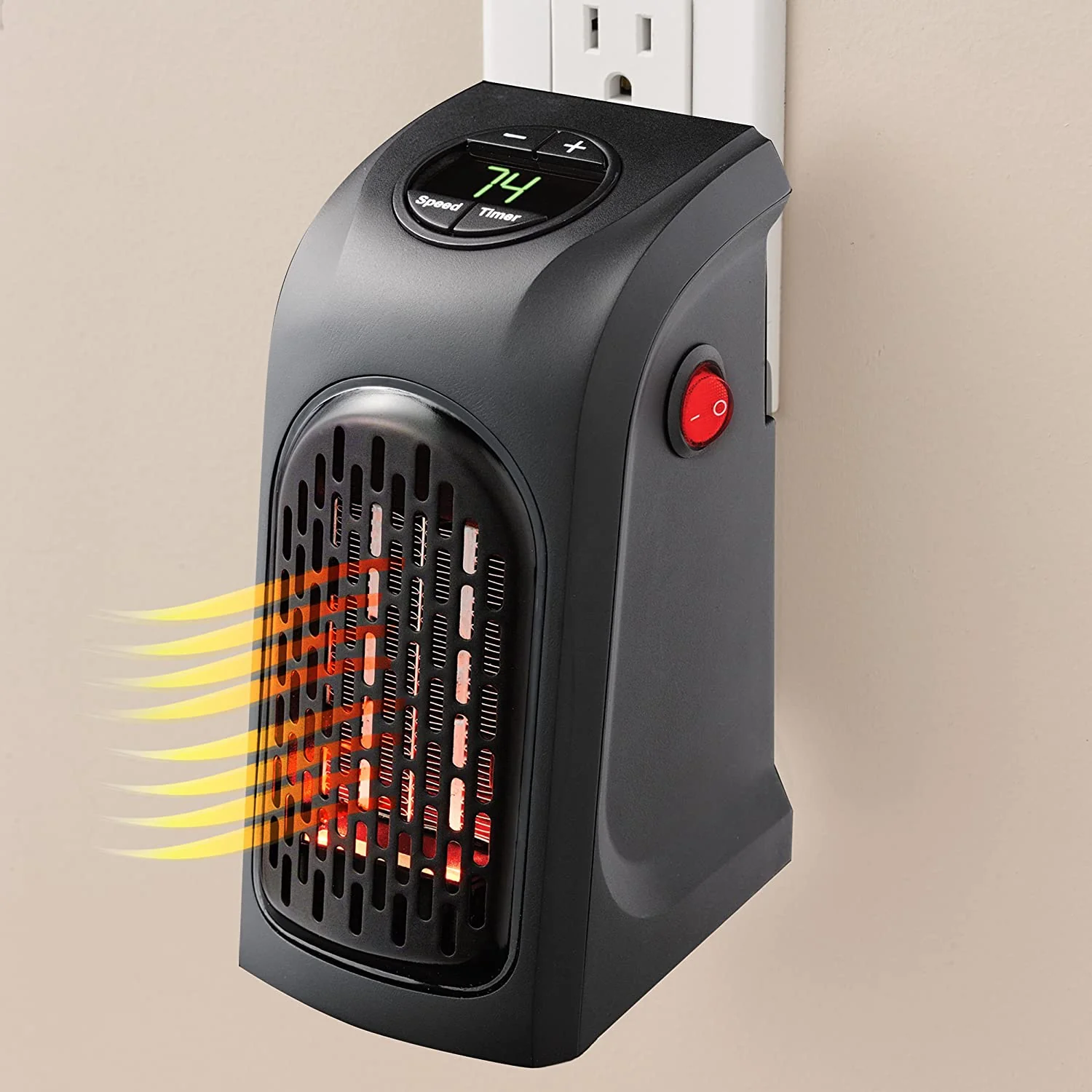 Roomie: Portable 400W Wall Socket Heater with LED Display & Adjustable Temperature Control for Home & Office - Image 2