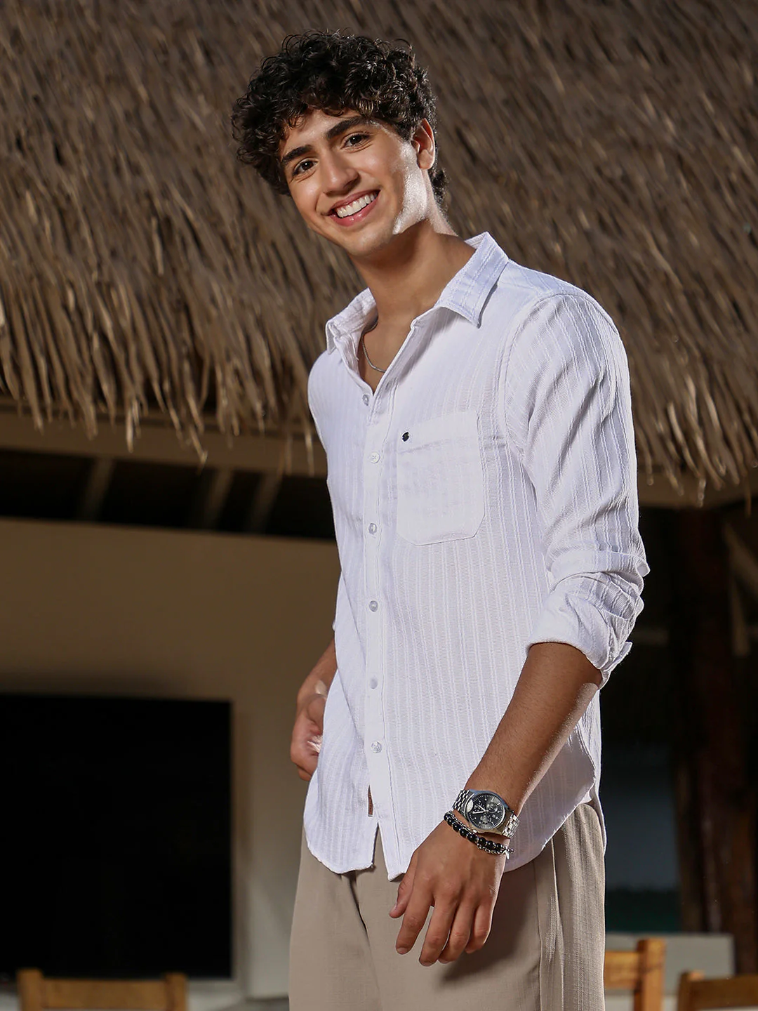 Rope-Stripe Jacquard Shirt - Image 3
