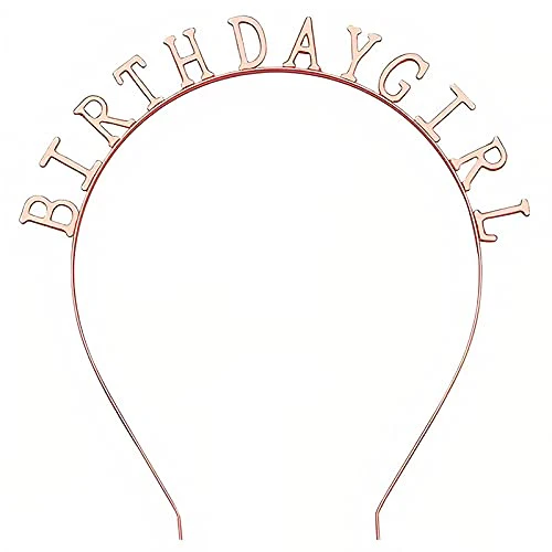 Rose Gold Birthday Girl Headband Crown Tiara