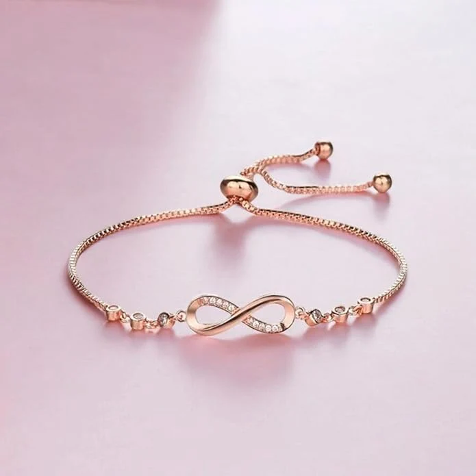Rose Gold Plated Adjustable Charm Bracelet For Women And Girls - Image 4