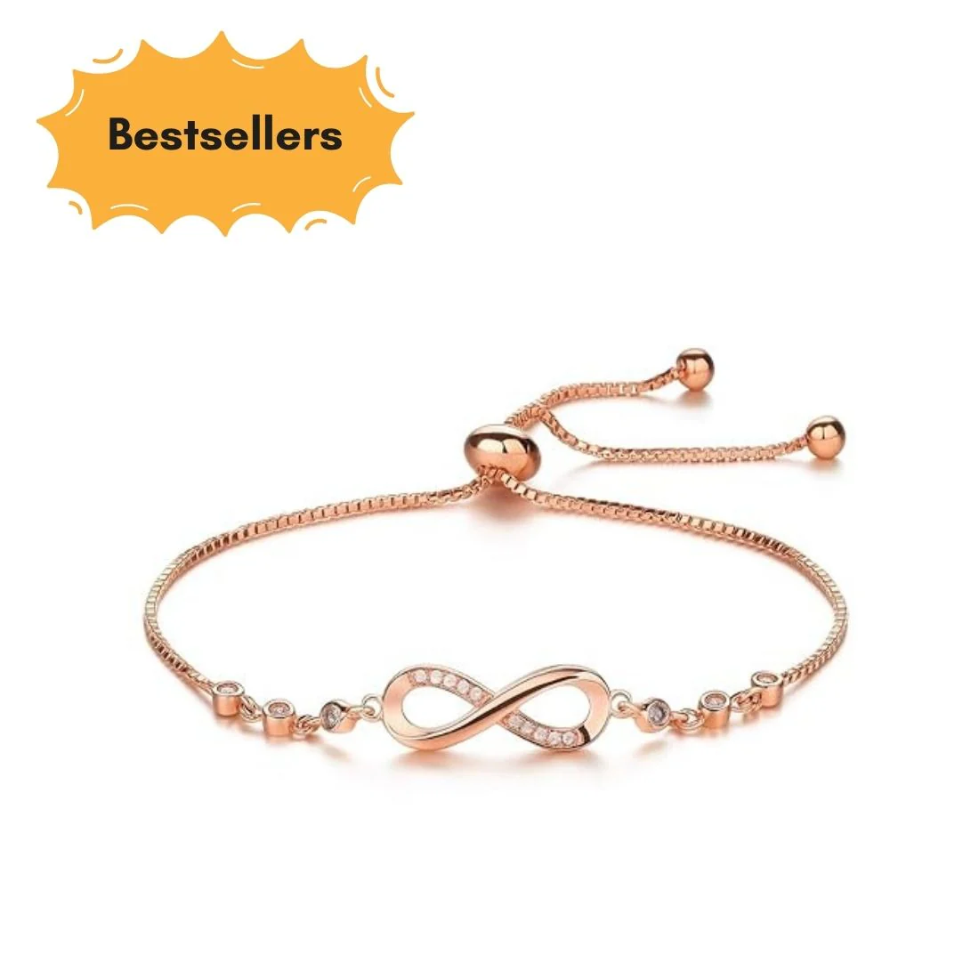 Rose Gold Plated Adjustable Charm Bracelet For Women And Girls - Image 50