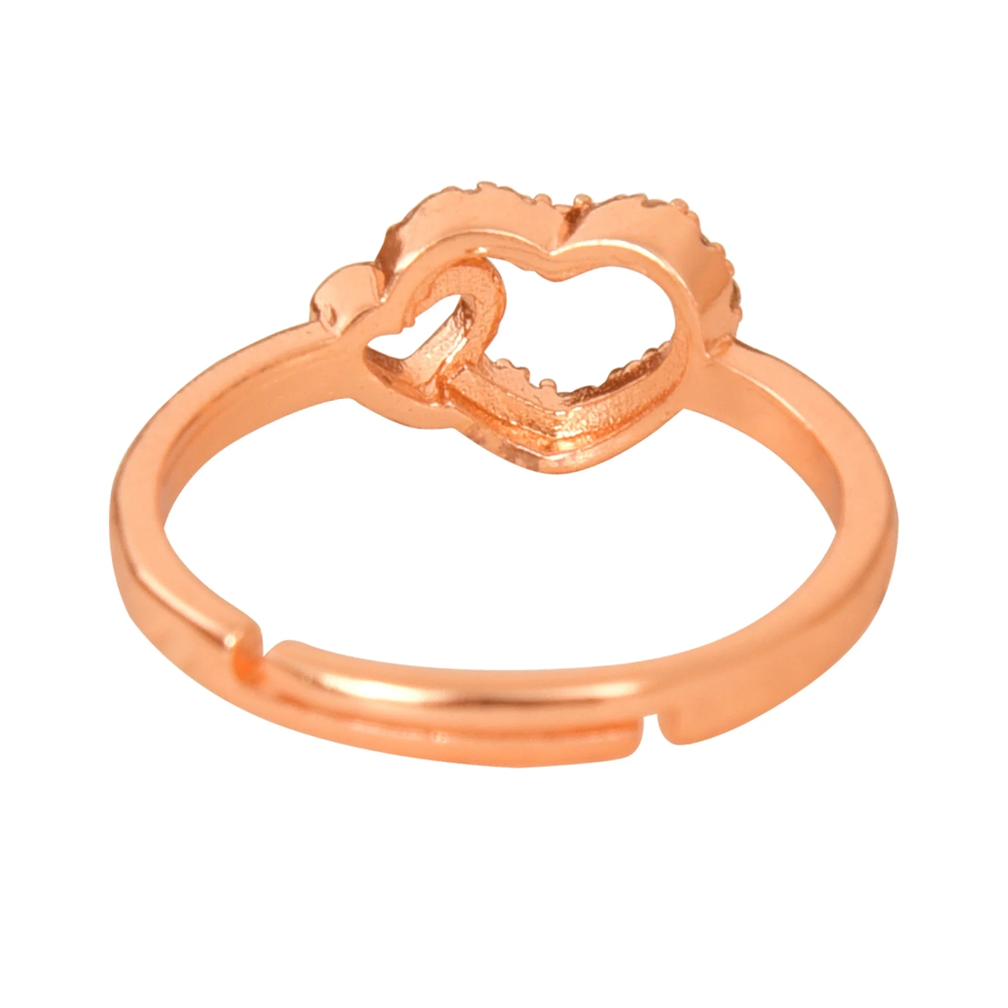 Rose Gold Plated | American Diamond Studded | Adjustable | Finger Ring For Women And Girls, Style 15 - Image 3