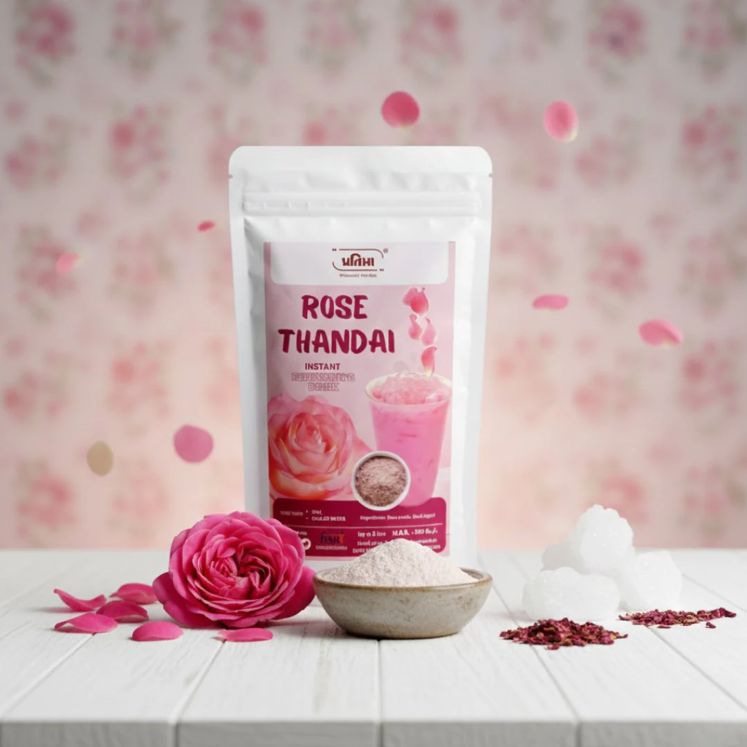 Rose Thandai – Refreshing Rose Drink Mix (150gm) - Image 3