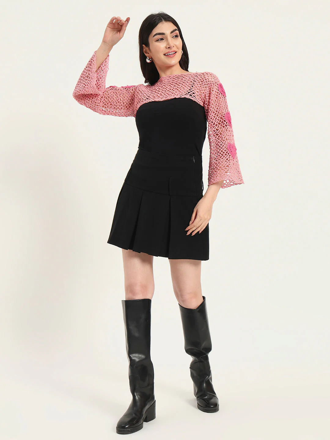 Rosebud H-Mesh Handmade Top - Pink - Image 2
