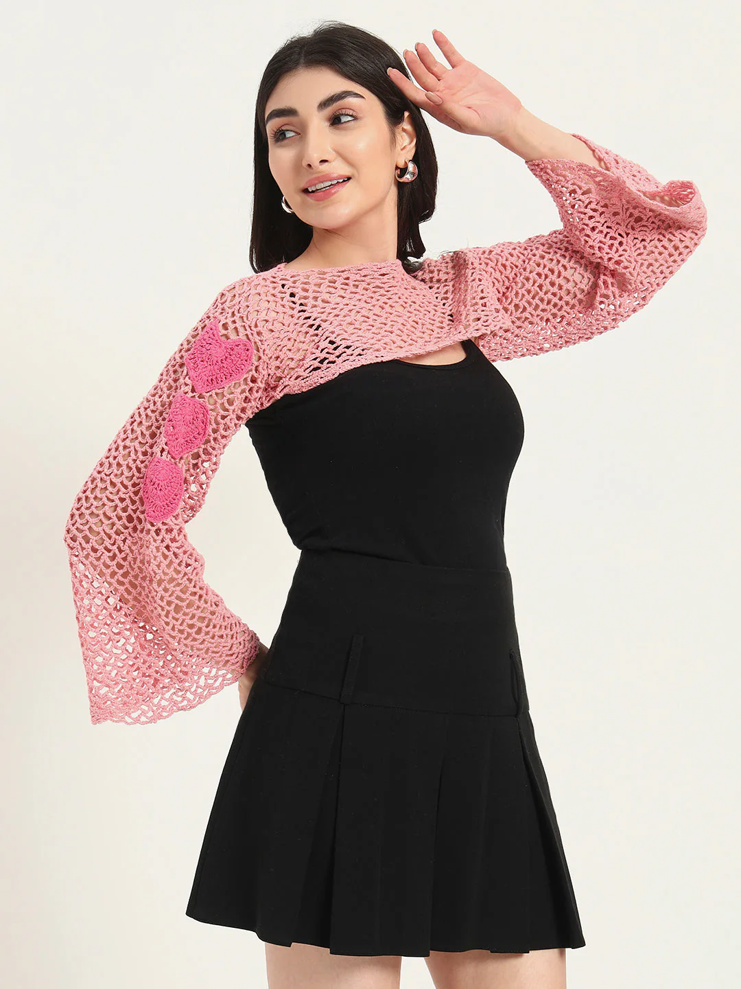 Rosebud H-Mesh Handmade Top - Pink - Image 4