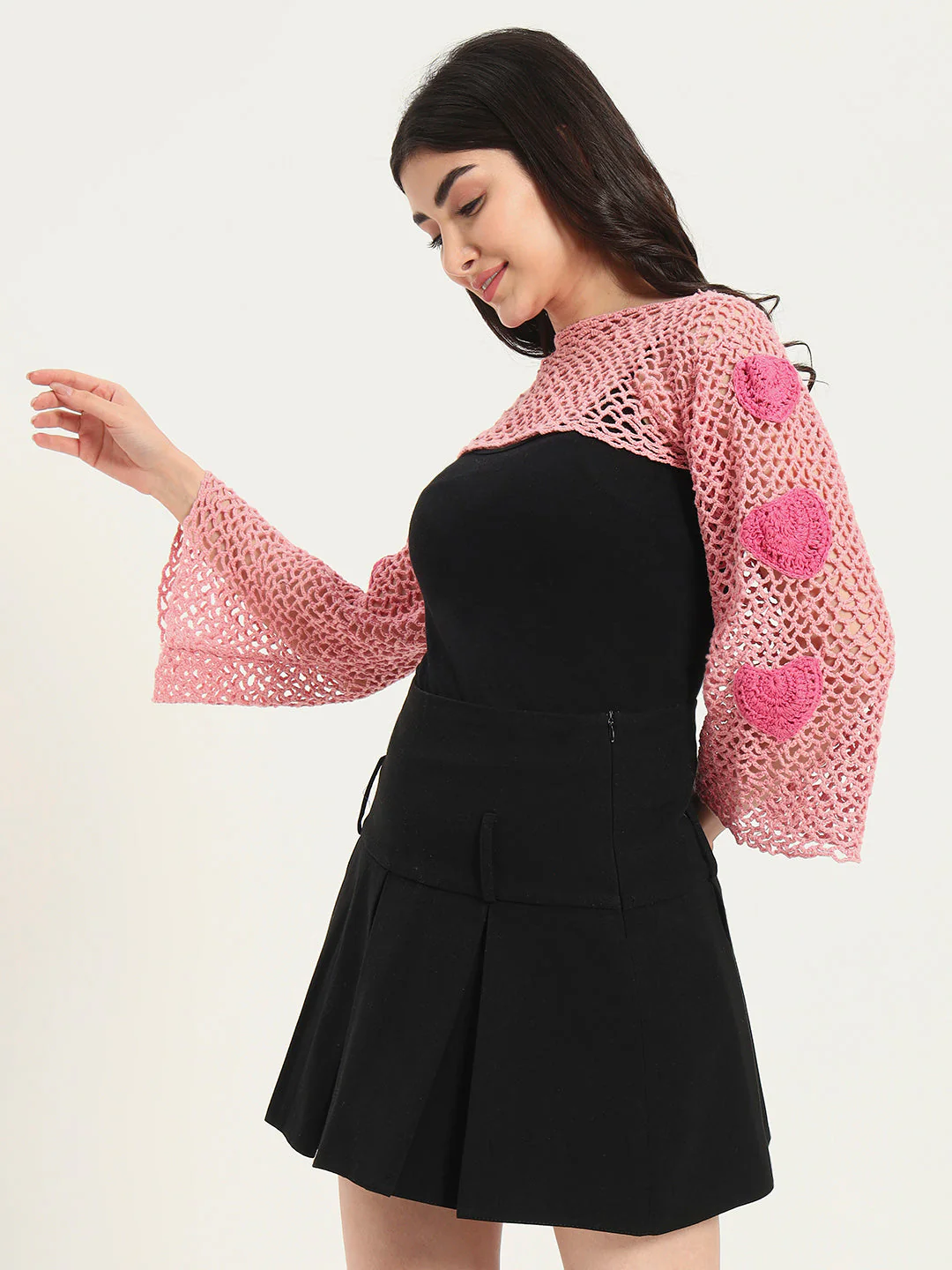 Rosebud H-Mesh Handmade Top - Pink - Image 6