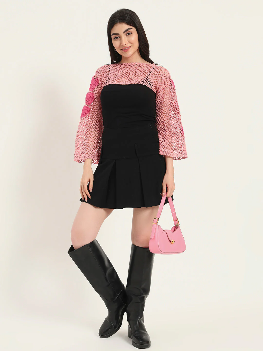 Rosebud H-Mesh Handmade Top - Pink - Image 7