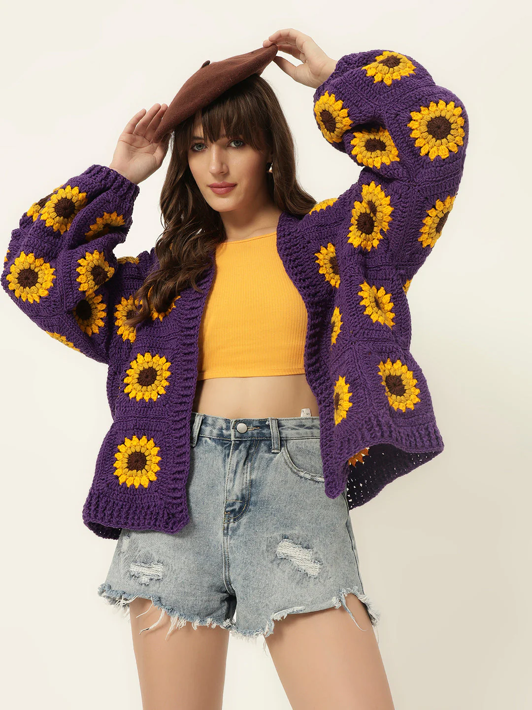 Rosemary Picnic Cardigan - Dark Purple - Image 8