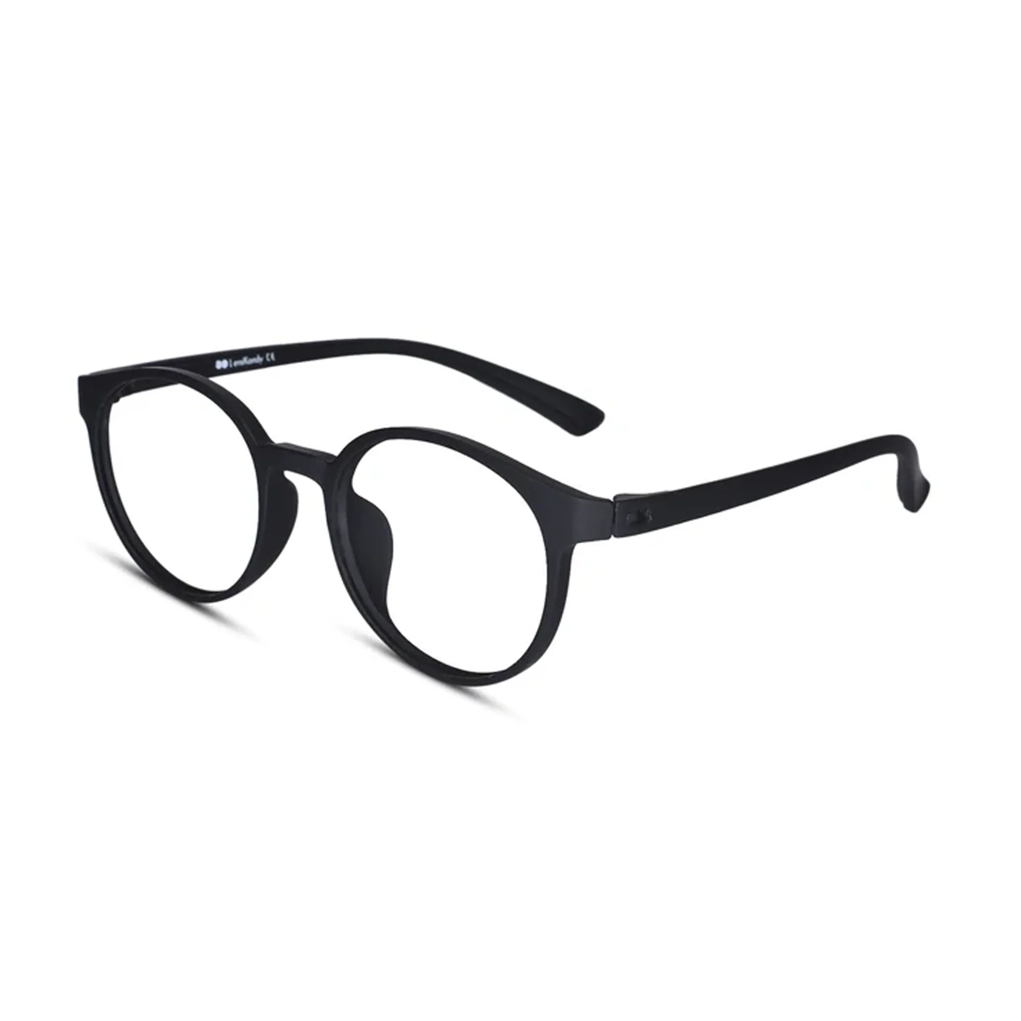 Round Full Rim Matt-Black Eyeglasses For Men & Women