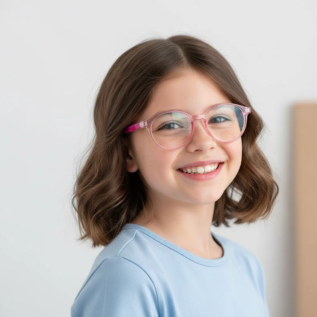 Round Pink Eyeglasses For Girls