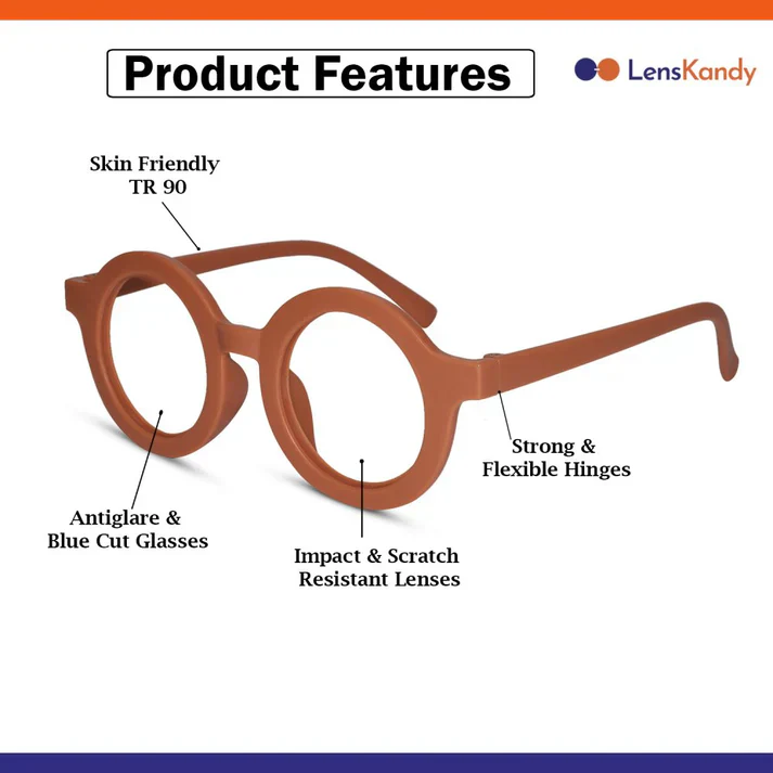 Round Shape White Color Eyeglasses For Kids - Image 6