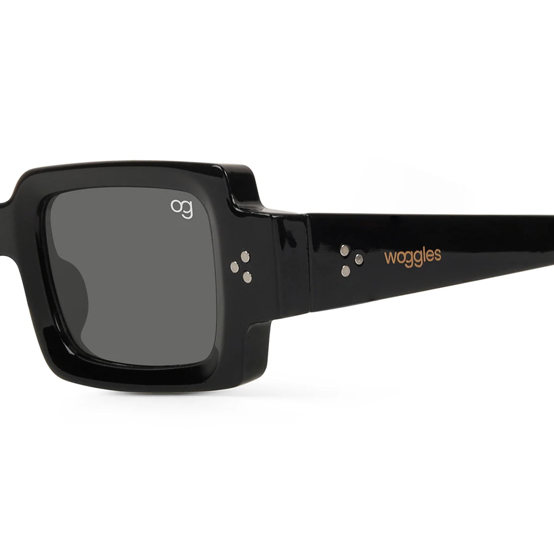 Rustic Black Rectangle Sunglasses - Image 2