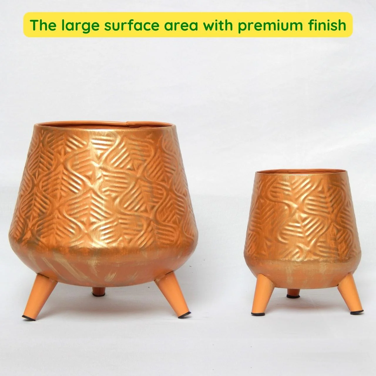 Rusty Orange Iron Planter Stand Set – Indoor & Outdoor Décor - Image 4