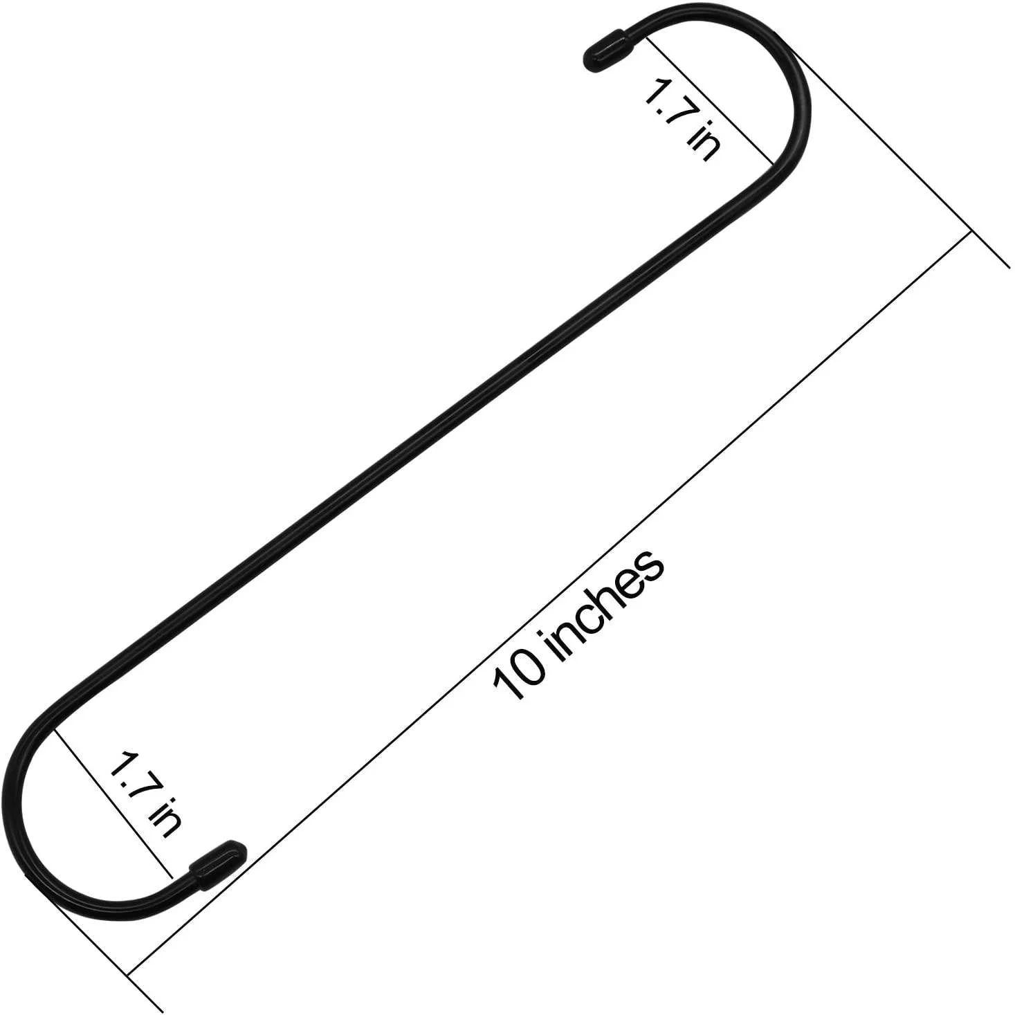 S-shaped Pot Extension Hooks, 10" (Pack of 10) - Image 2