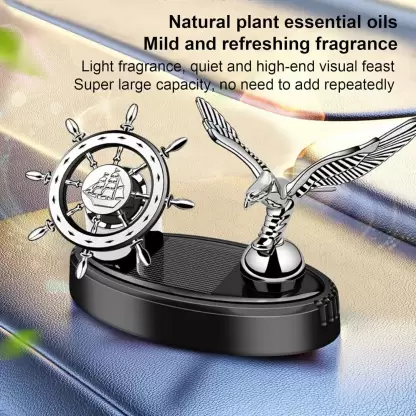 Sailor: Solar-Powered Rotating Car Air Freshener with Ship Steering Wheel & Anchor Design - Image 3