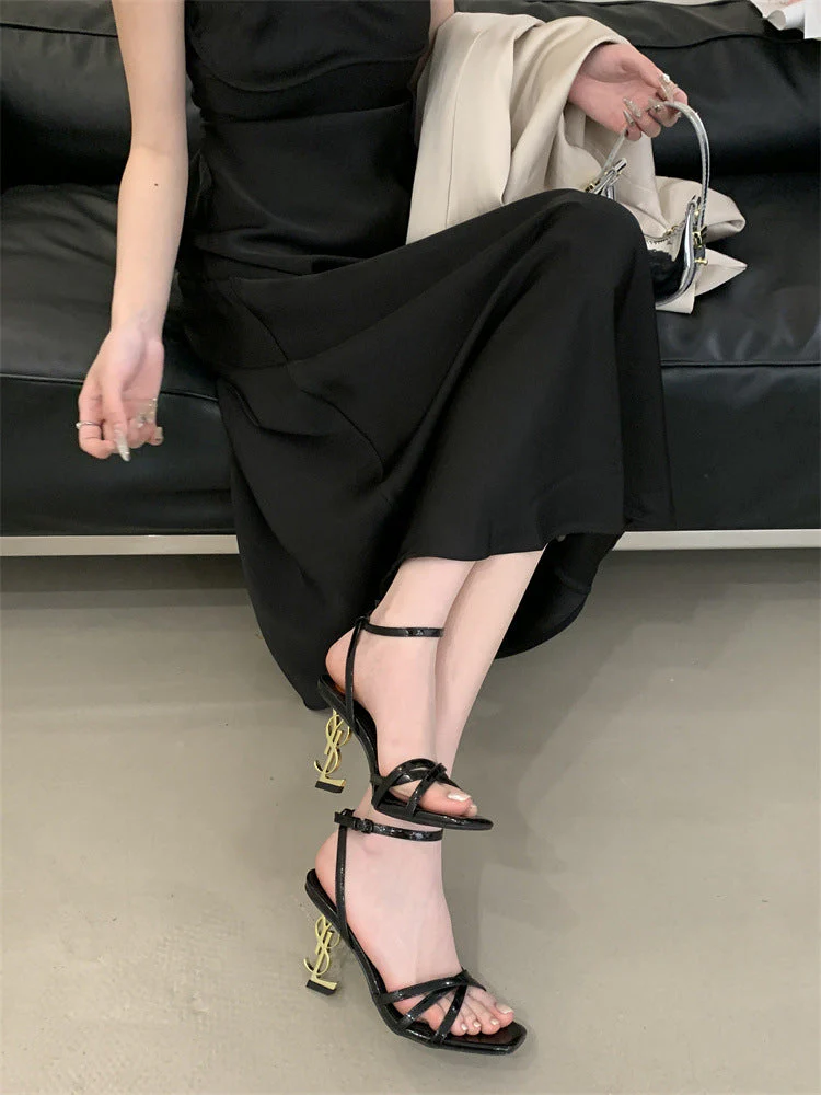 Saint Laurent Open Toe High Heels Pattern 1