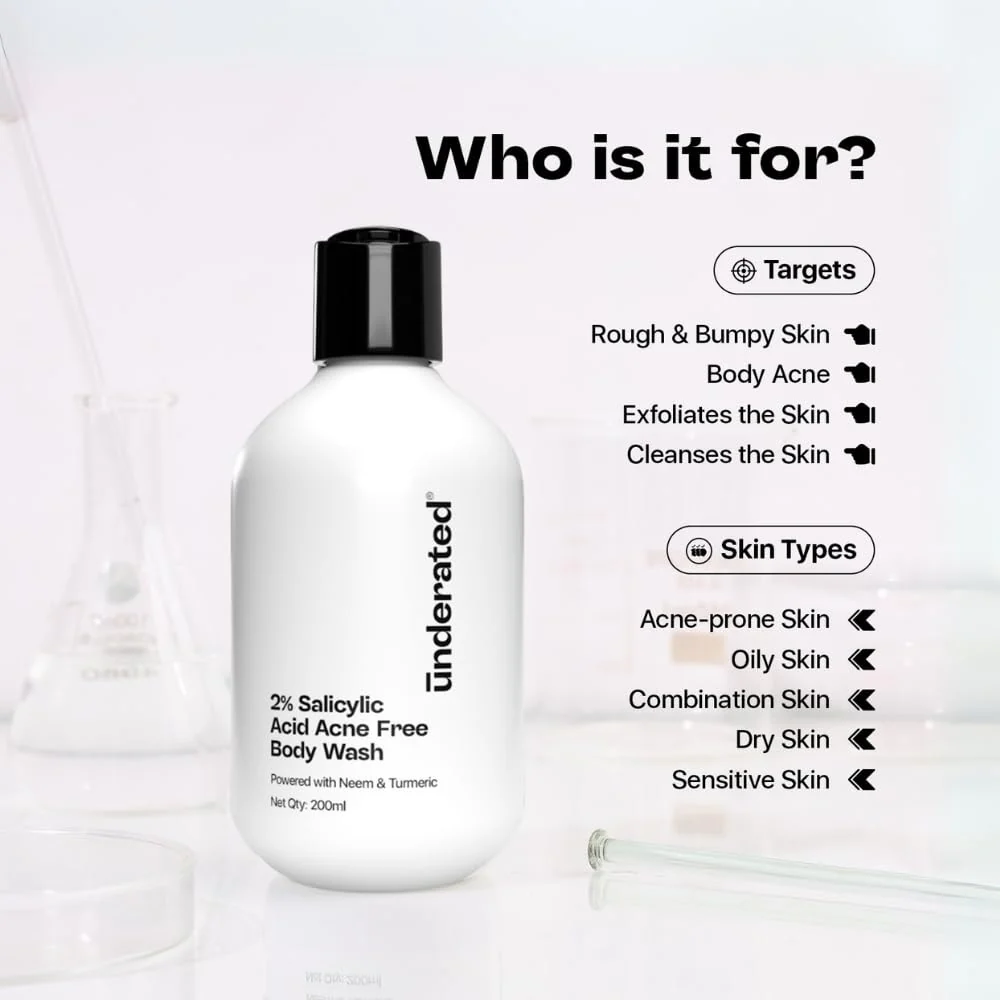 Salicylic Acid 2% Acne Free Body Wash - 200g | Hydrates Skin and Even Skin Tone - Image 4