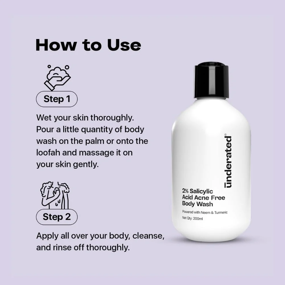 Salicylic Acid 2% Acne Free Body Wash - 200g | Hydrates Skin and Even Skin Tone - Image 5