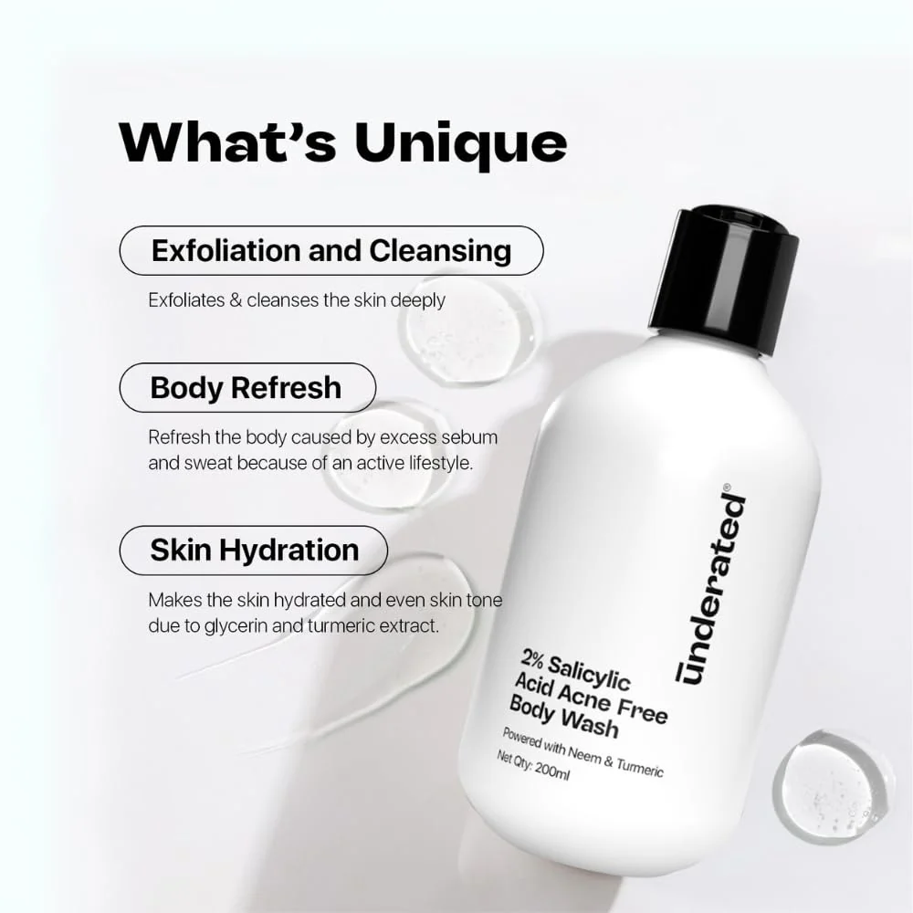 Salicylic Acid 2% Acne Free Body Wash - 200g | Hydrates Skin and Even Skin Tone - Image 7