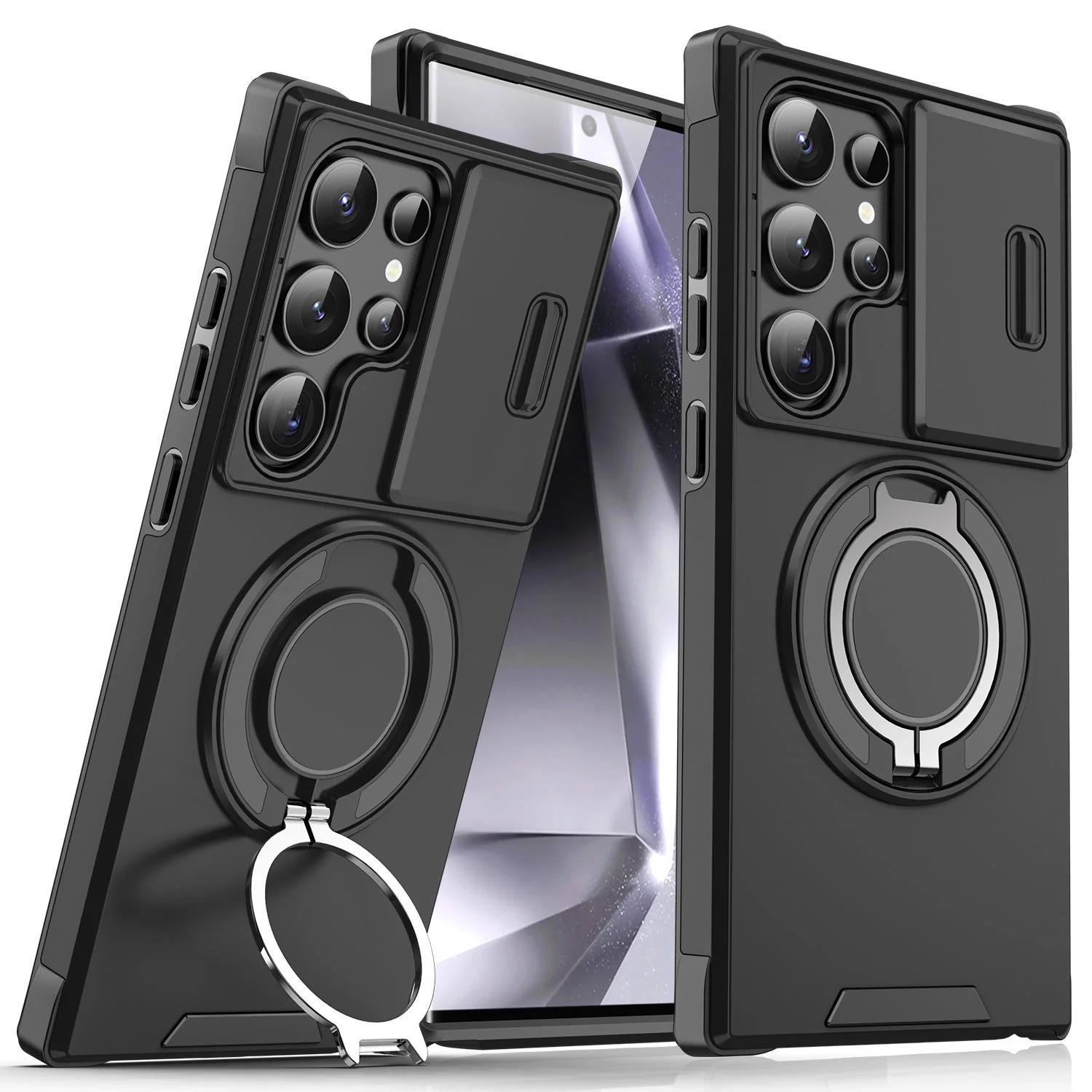 Samsung Ultra Series Applicable Magnetic Rotating Holder Phone Case With Sliding window