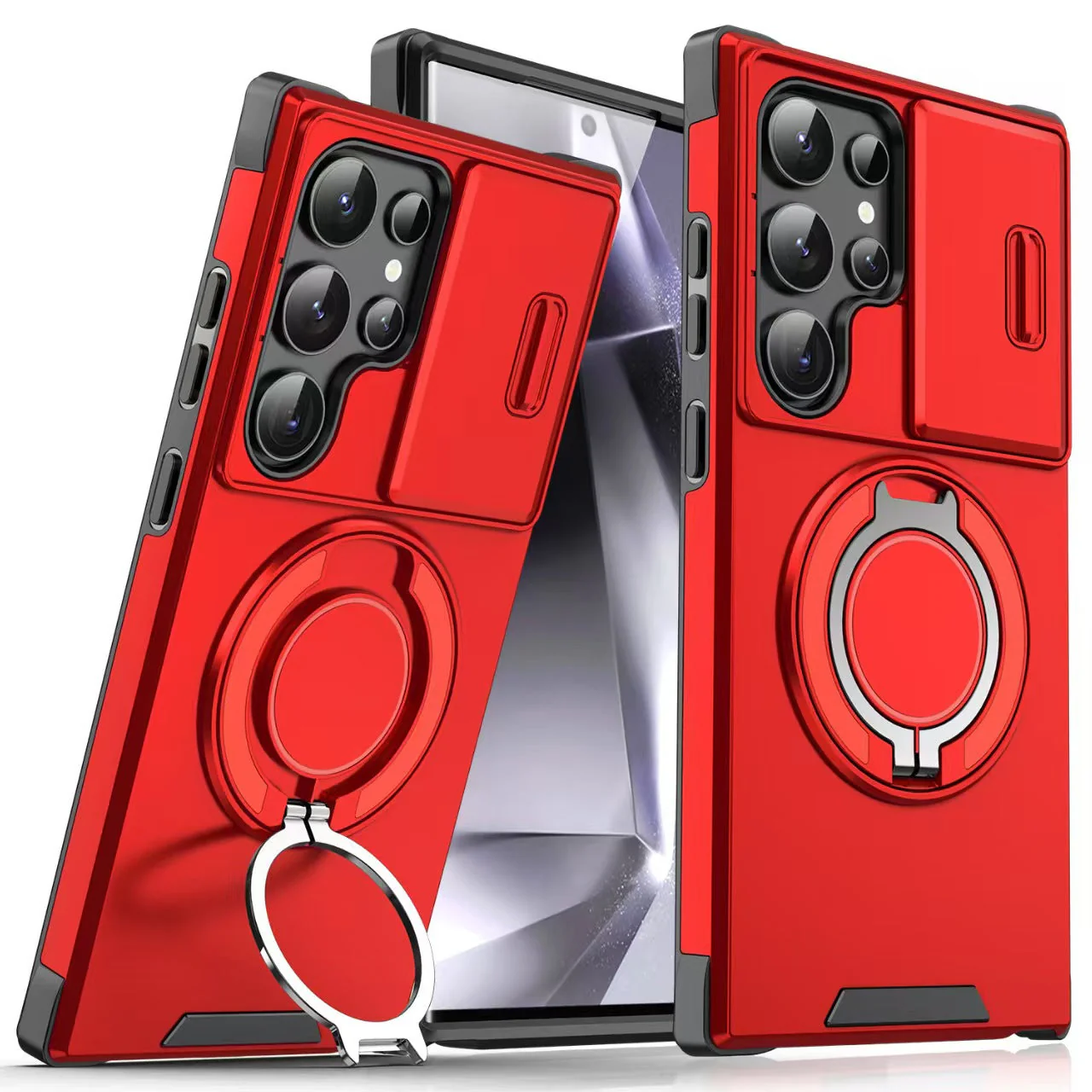 Samsung Ultra Series Applicable Magnetic Rotating Holder Phone Case With Sliding window - Image 7