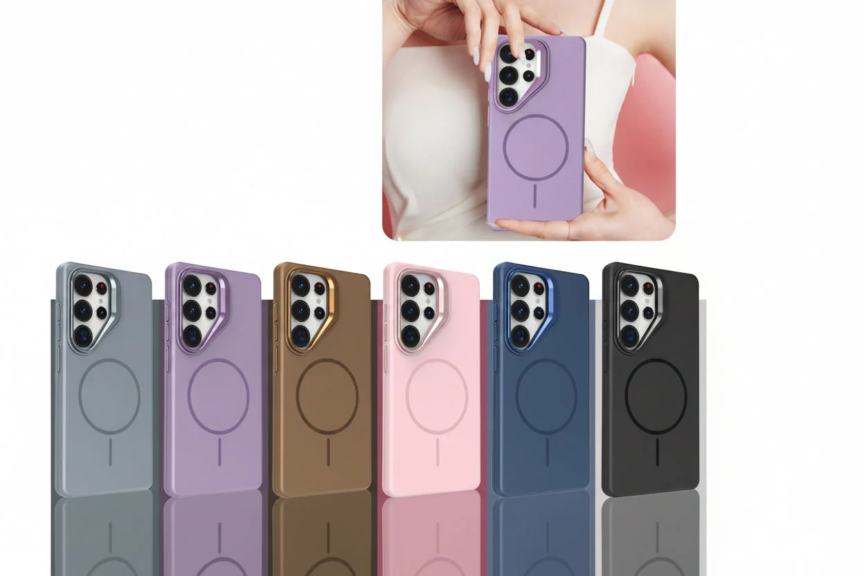 Samsung Ultra Series Pinchuang Solid Color Magnetic Lens Holder Anti-Fall Protective Cover