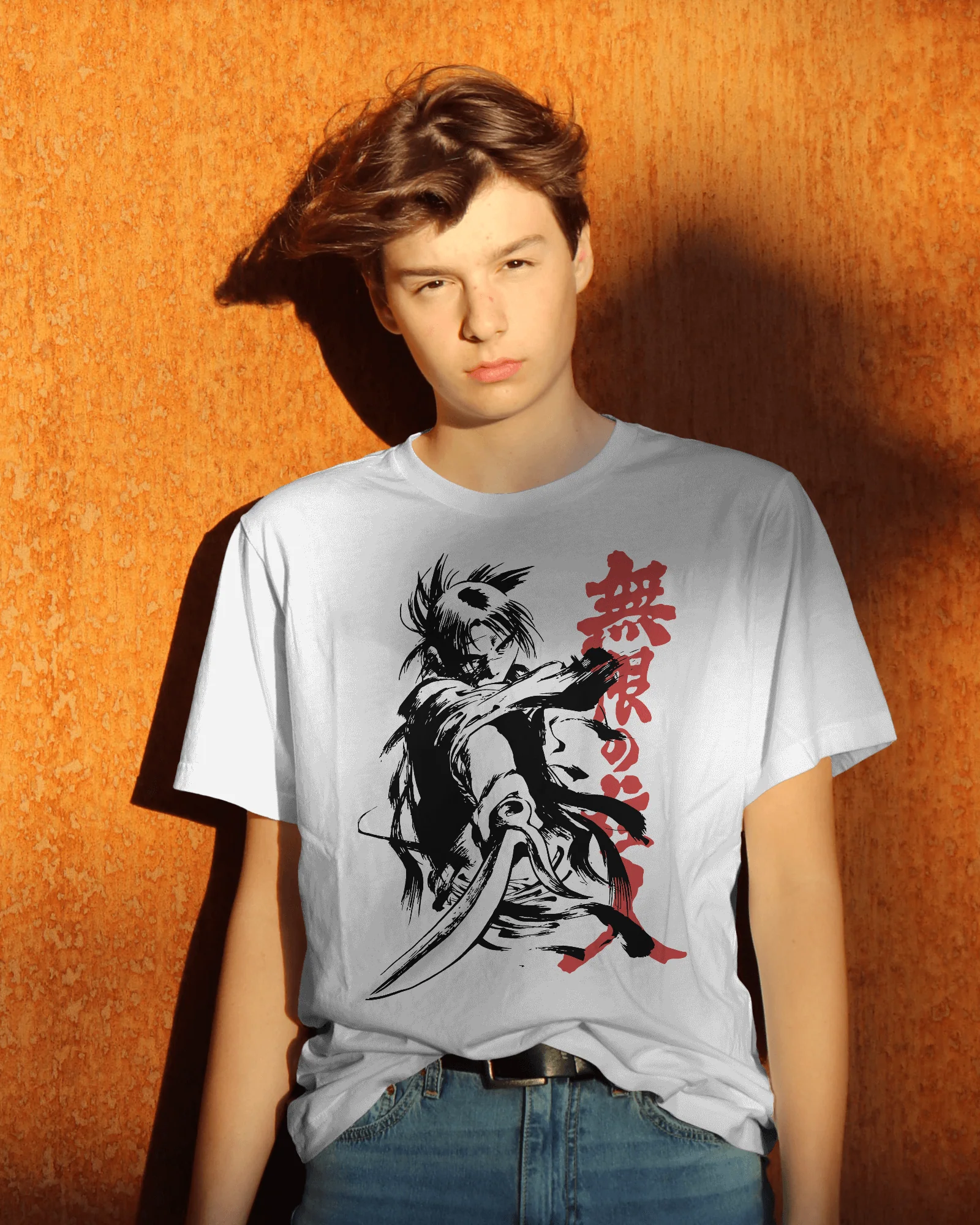 Samurai Blade “Mugen no Juunin” Graphic T-Shirt – White - Image 3